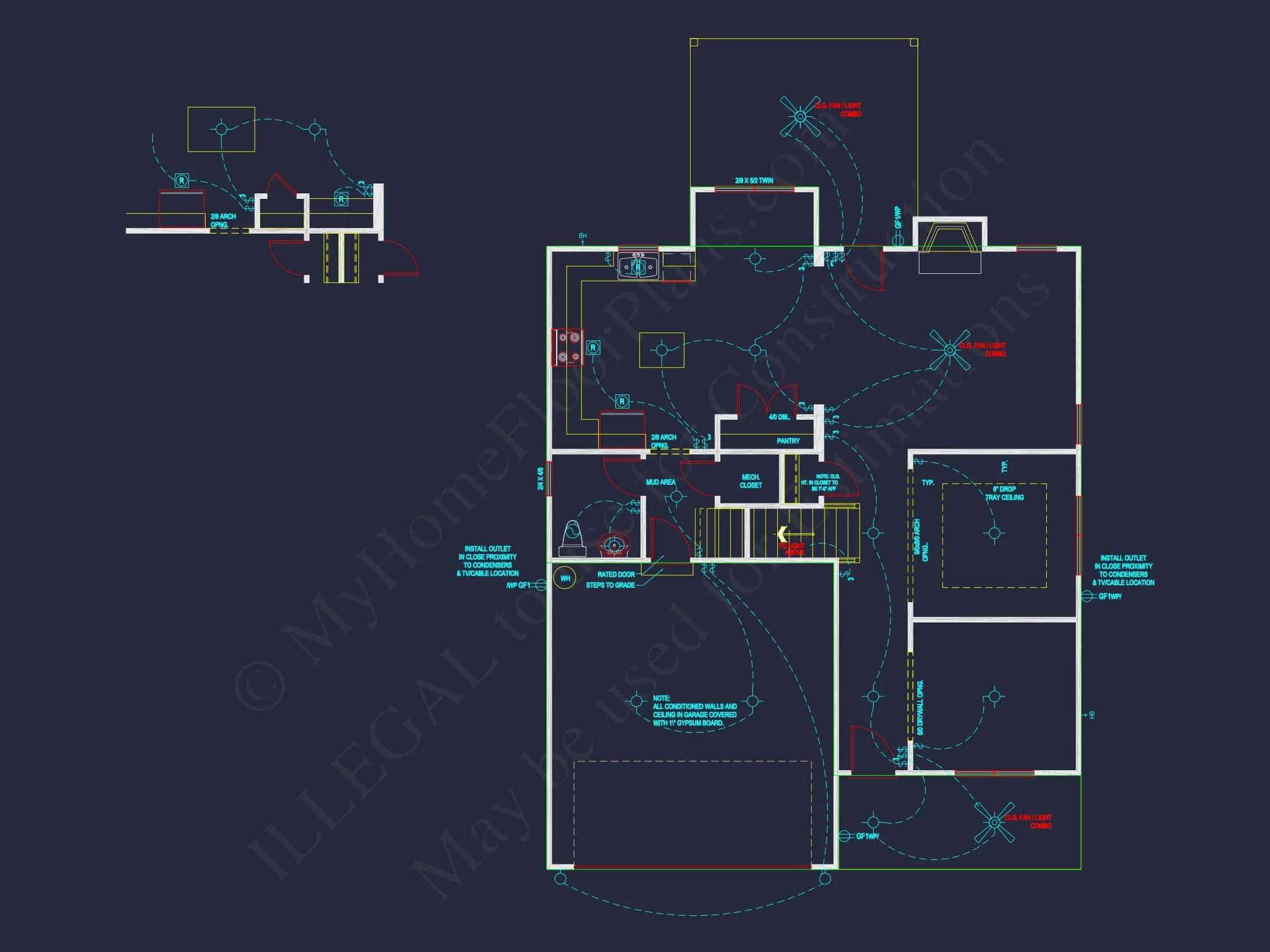 Traditional house Plan with Open Floor Blueprint Designs