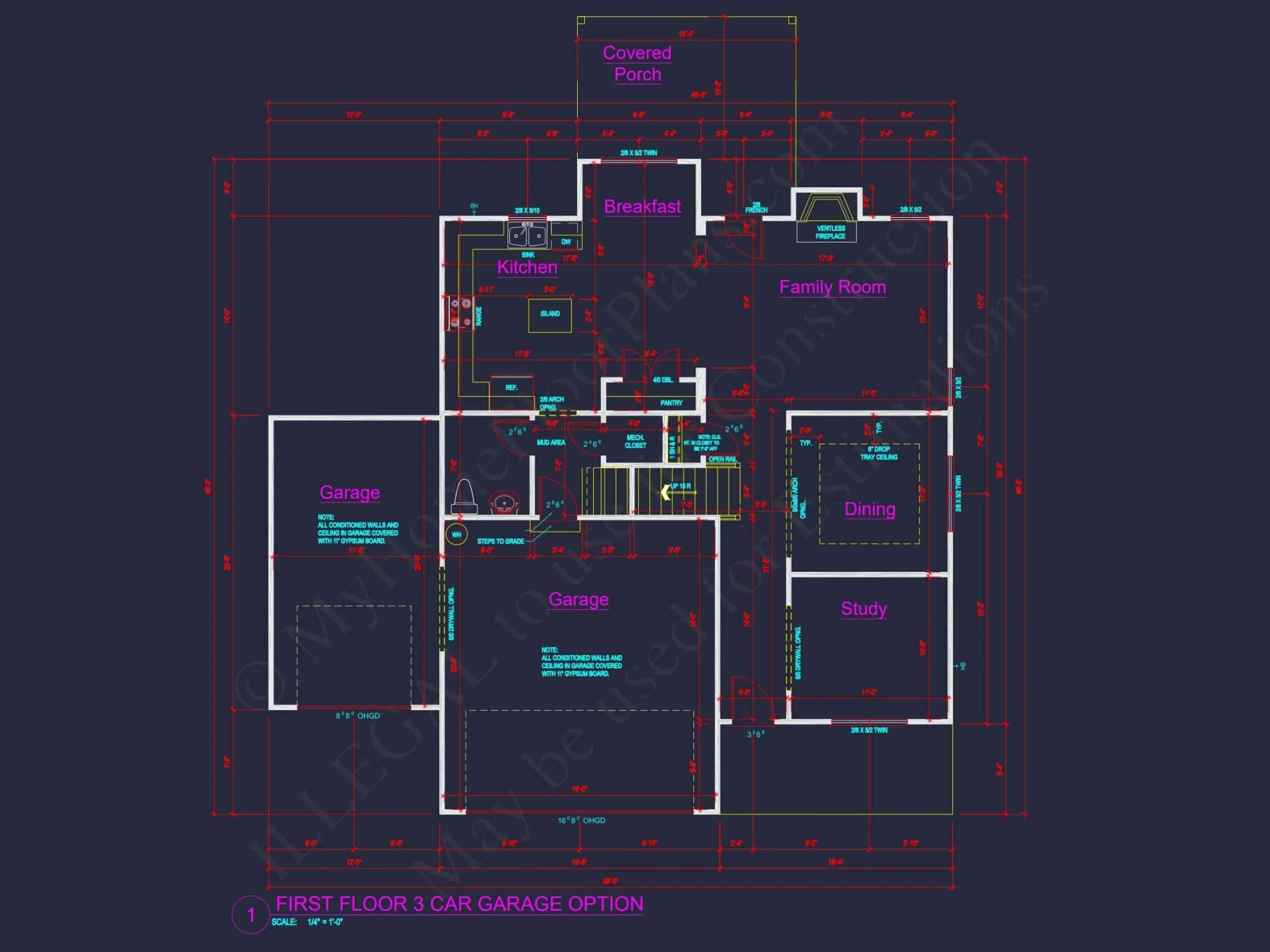 Traditional house Plan with Open Floor Blueprint Designs