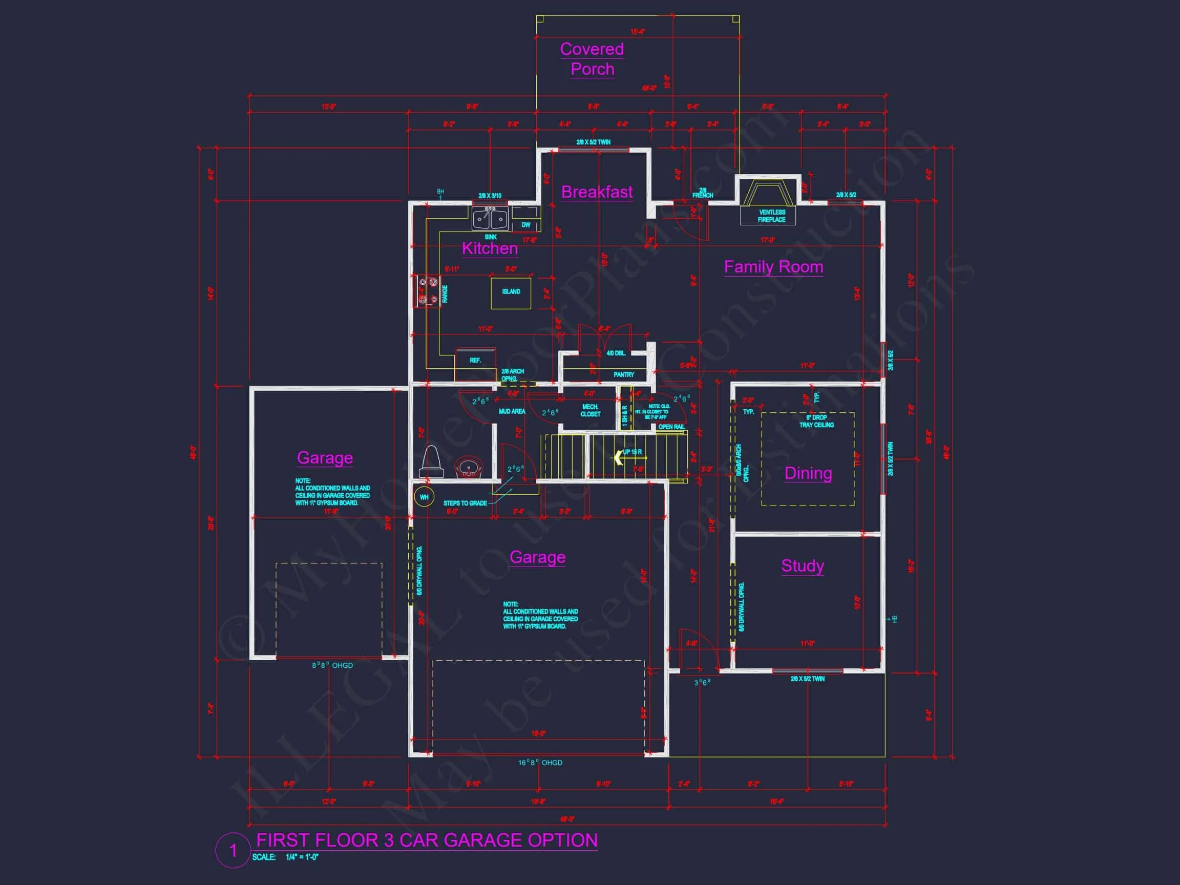Traditional house Plan with Open Floor Blueprint Designs