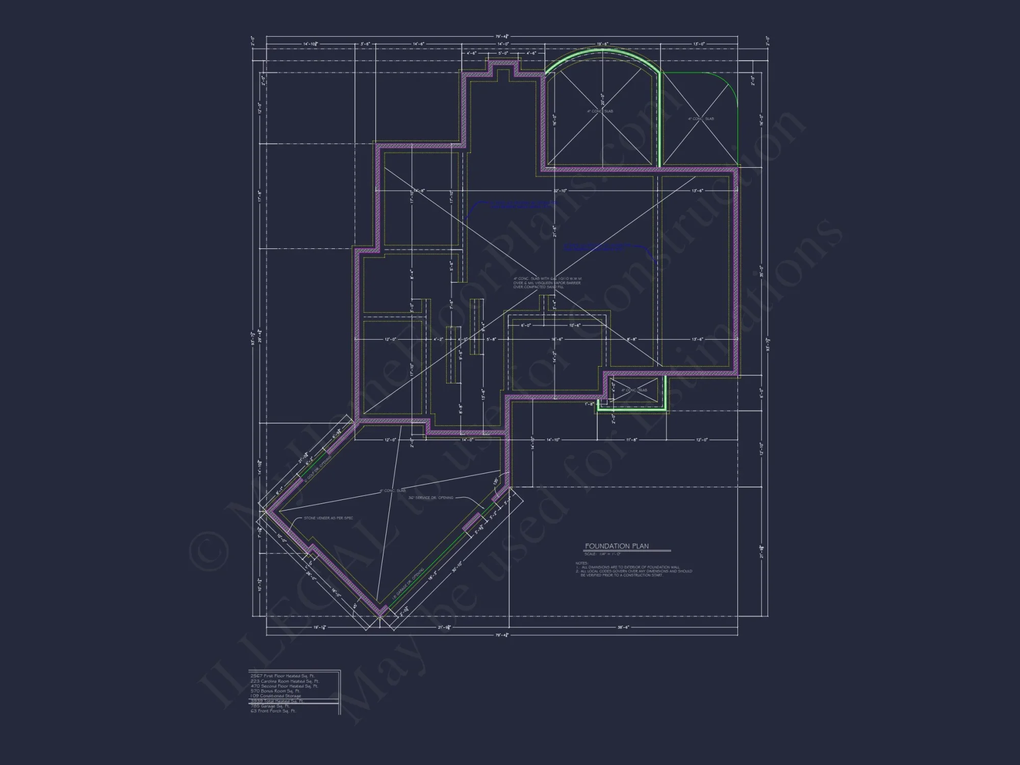 Traditional Country house Floor Plan: 3939 Heated Sq. Ft.