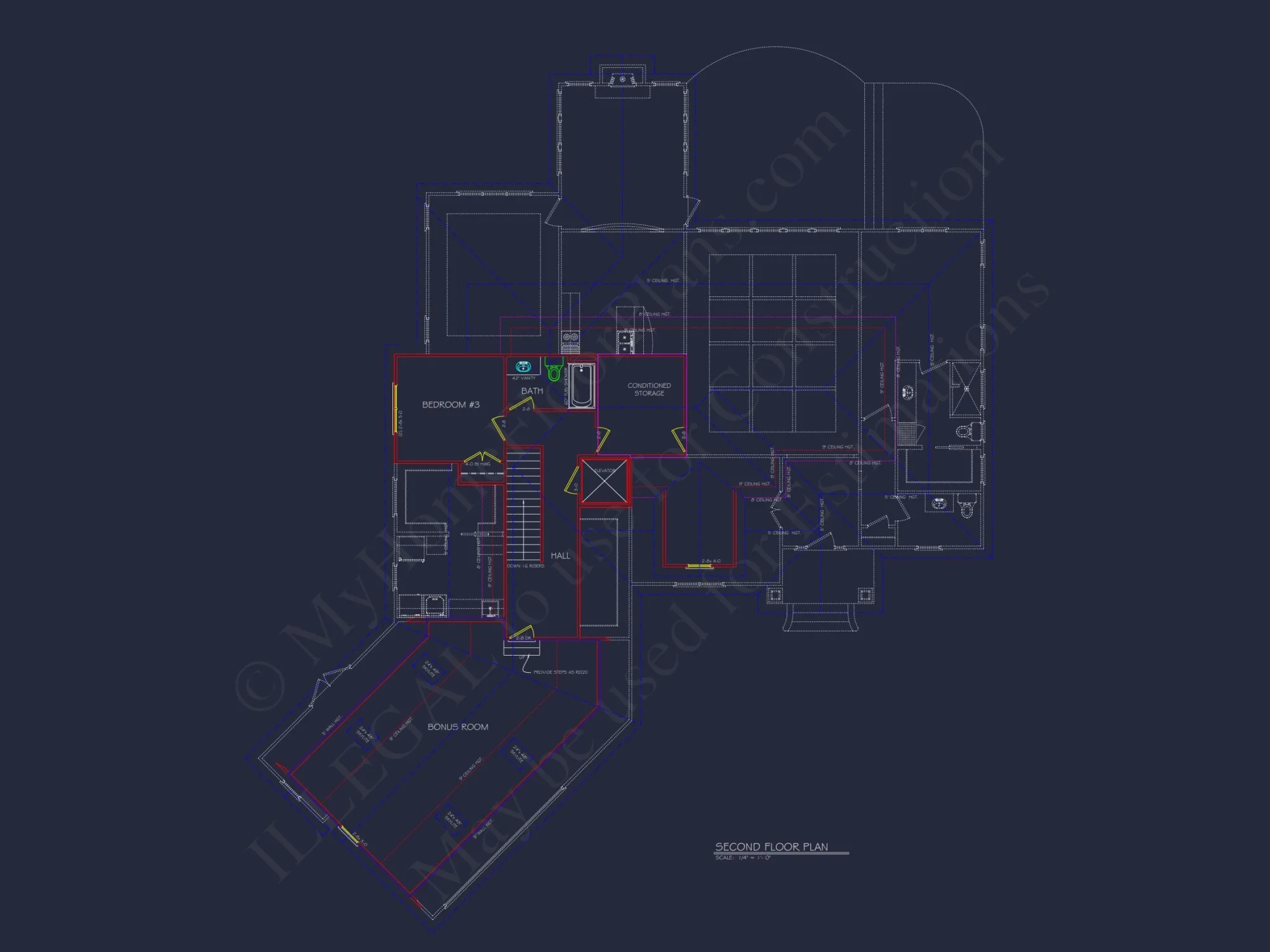Traditional Country house Floor Plan: 3939 Heated Sq. Ft.
