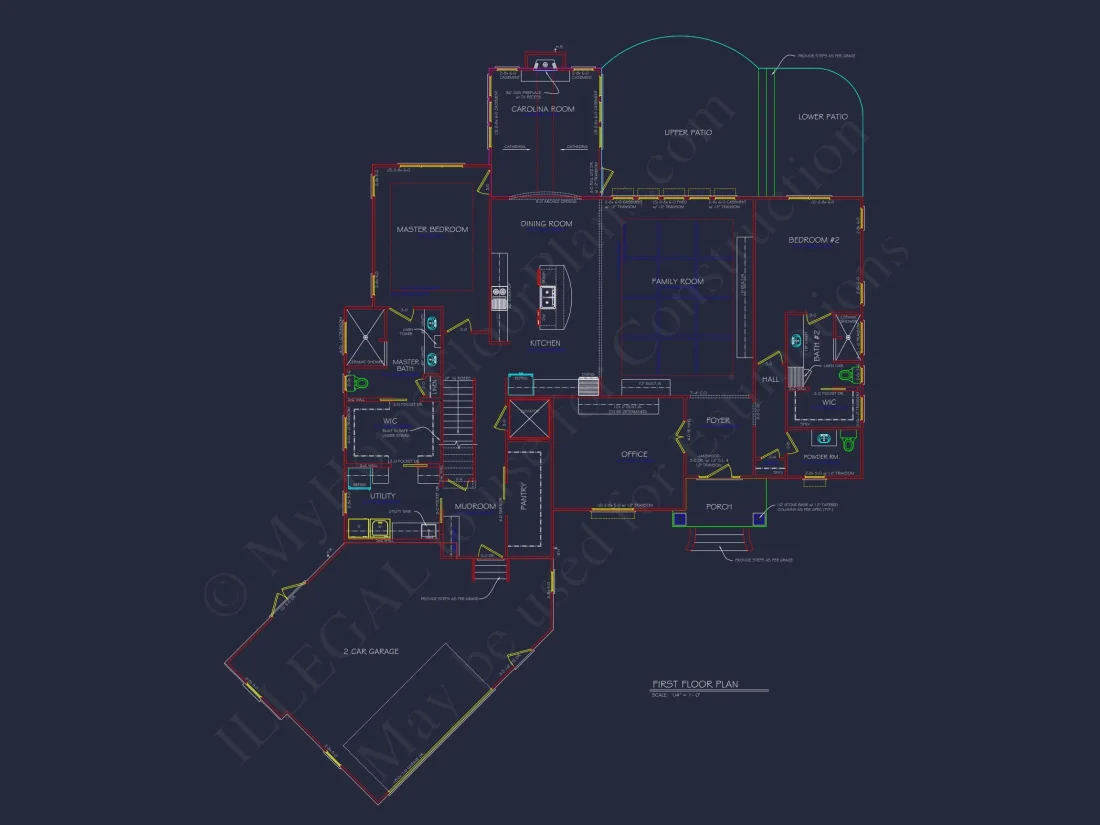 Traditional Country house Floor Plan: 3939 Heated Sq. Ft.