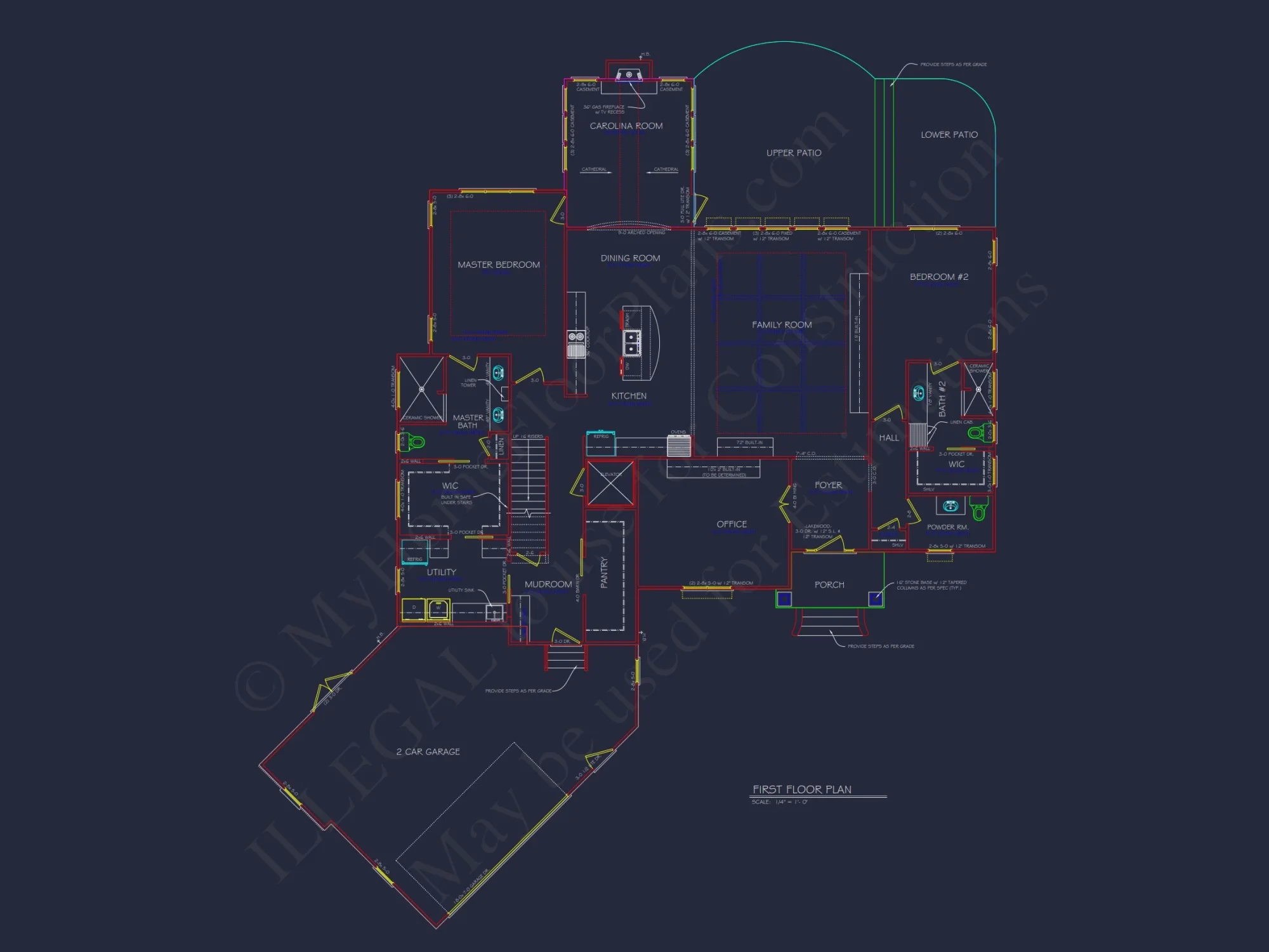 Traditional Country house Floor Plan: 3939 Heated Sq. Ft.