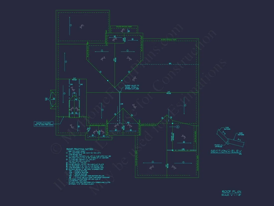house Floor Plan Blueprint with CAD Designs for 2-story House