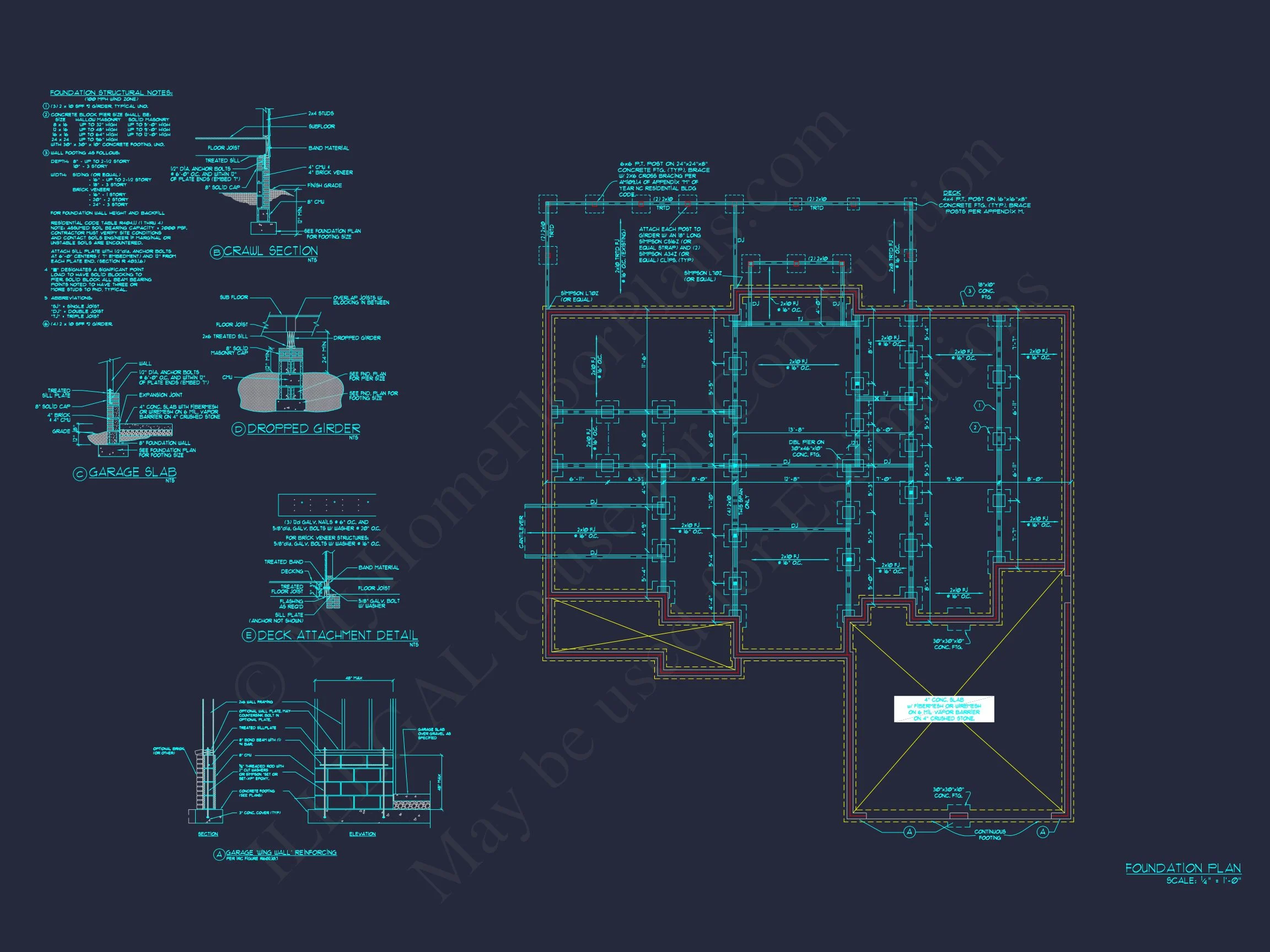 house Floor Plan Blueprint with CAD Designs for 2-story House
