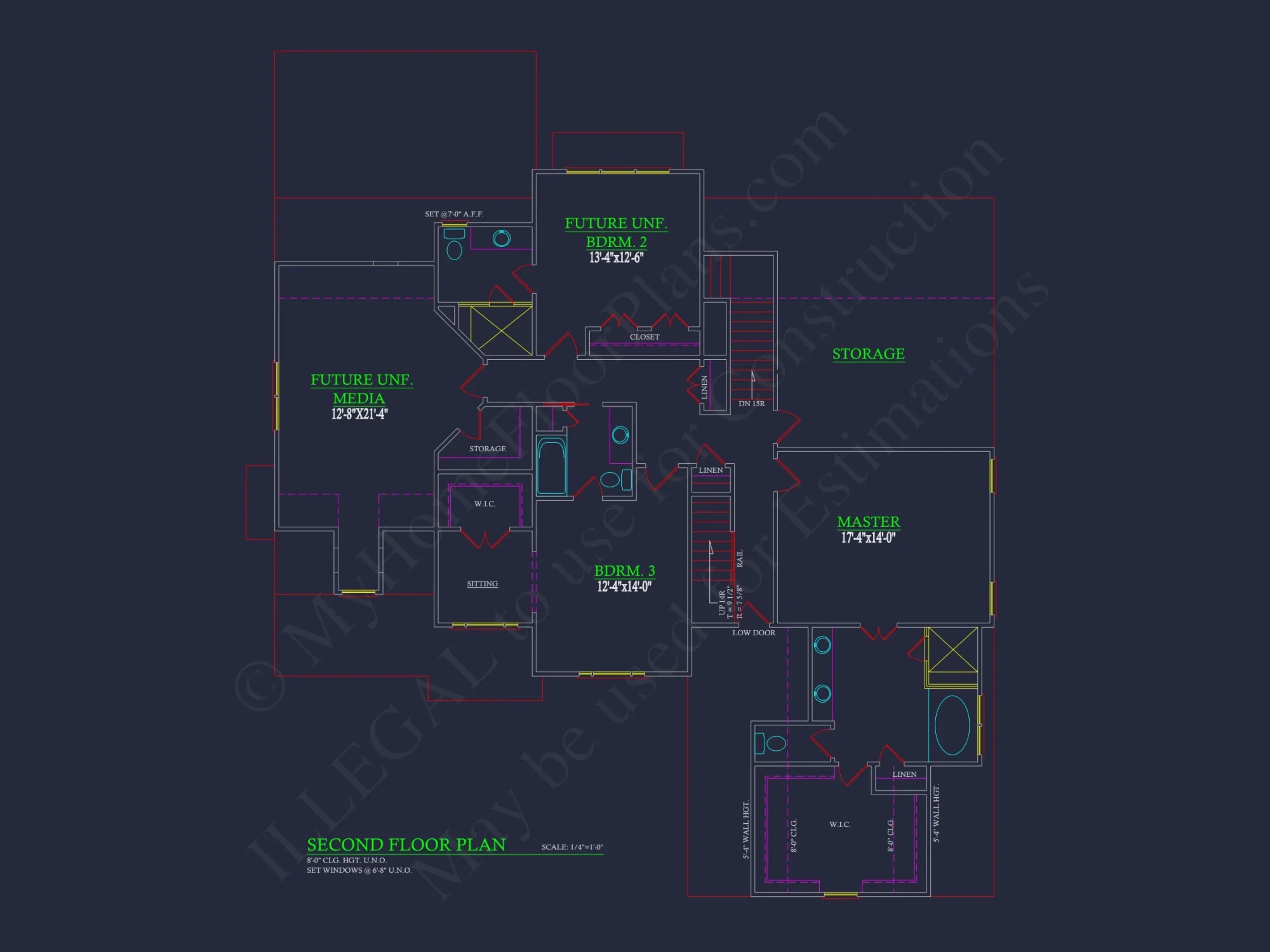 house Floor Plan Blueprint with CAD Designs for 2-story House