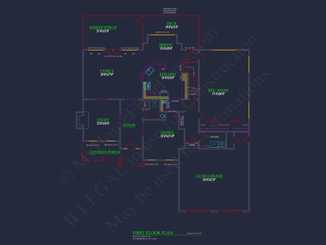 house Floor Plan Blueprint with CAD Designs for 2-story House