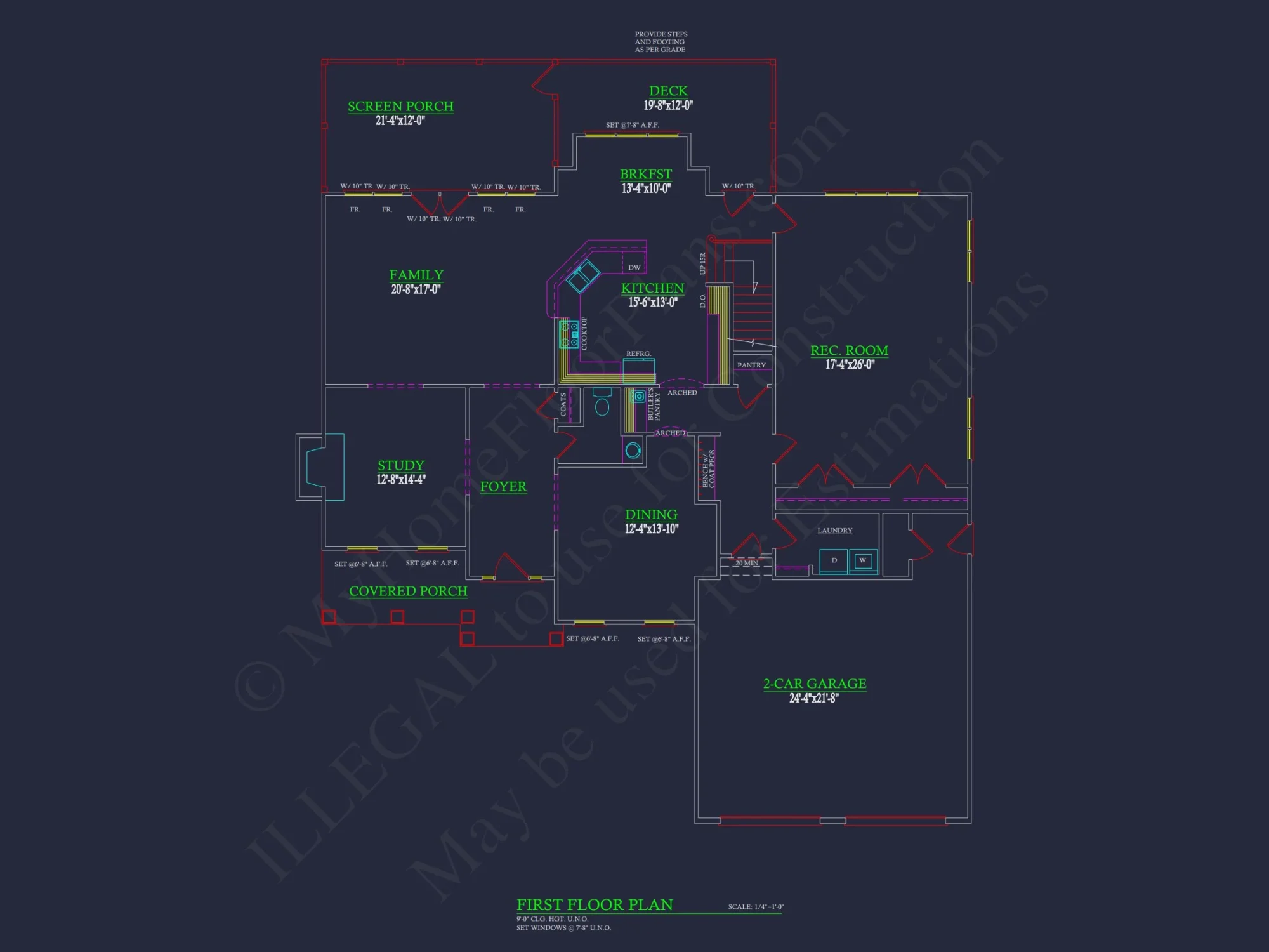 house Floor Plan Blueprint with CAD Designs for 2-story House