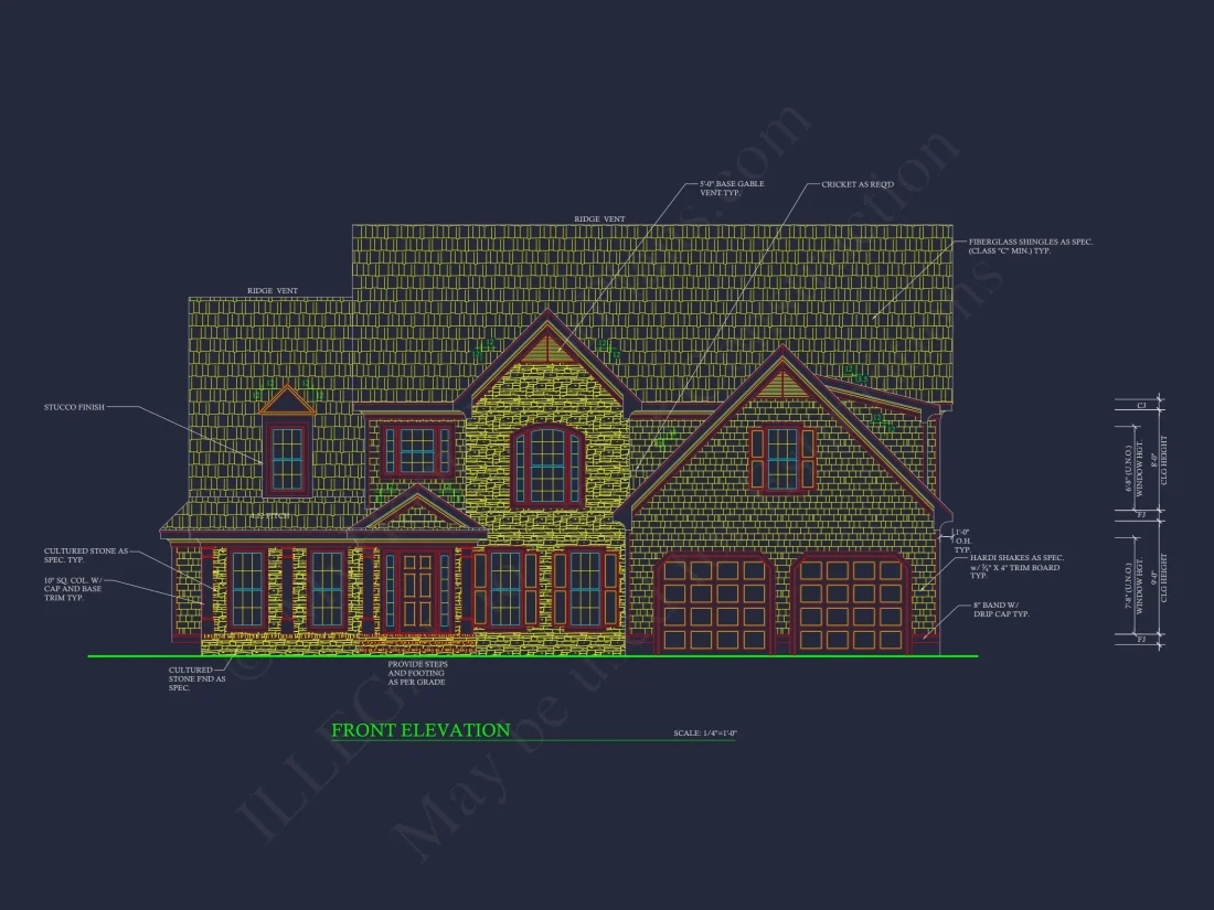 house Floor Plan Blueprint with CAD Designs for 2-story House