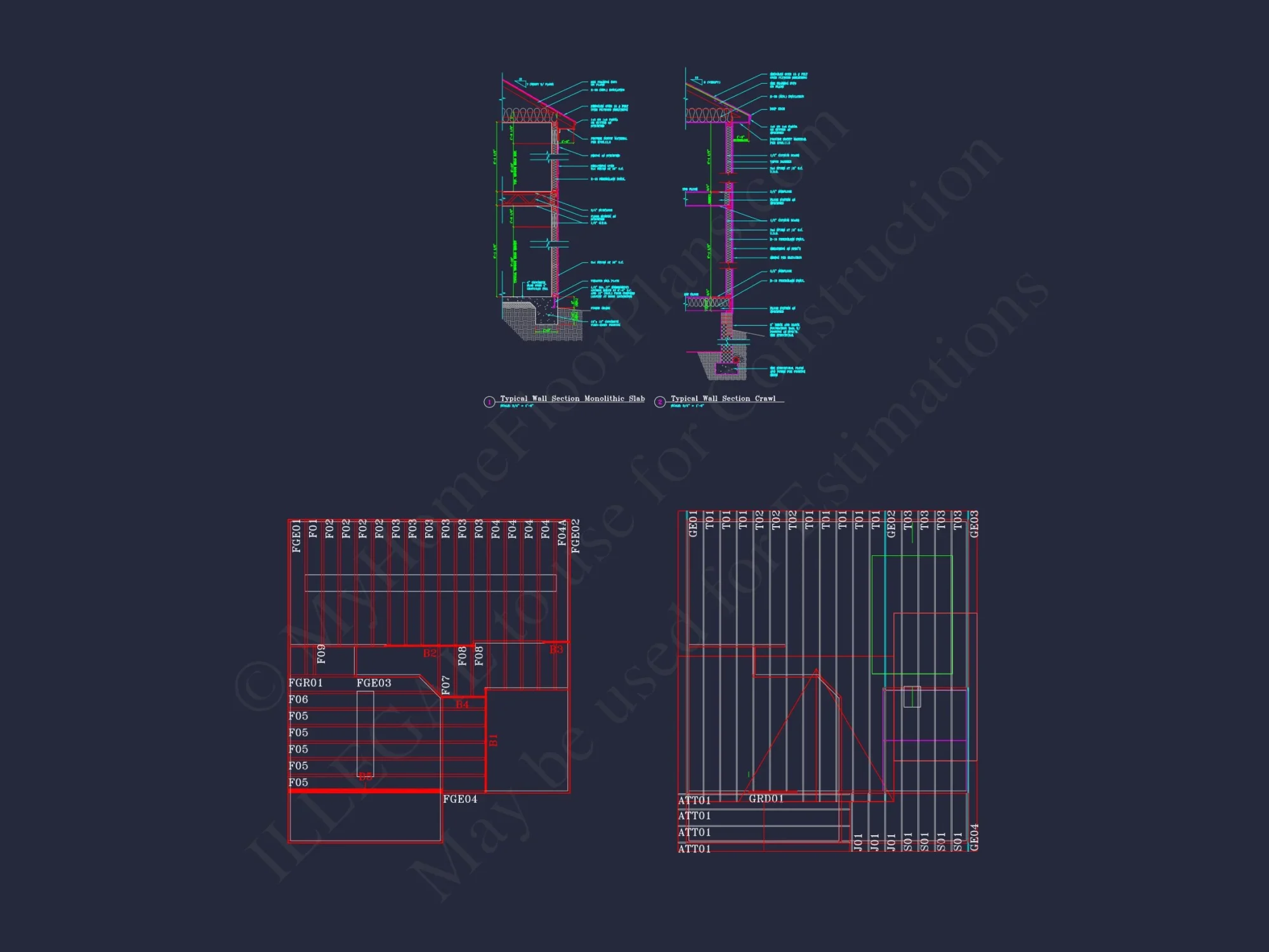 Modern Suburban house Floor Plan with CAD Architectural Designs