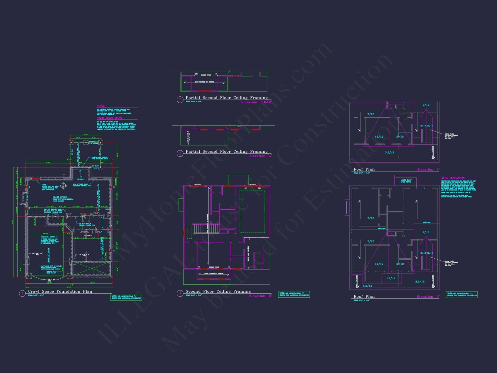 Modern Suburban house Floor Plan with CAD Architectural Designs