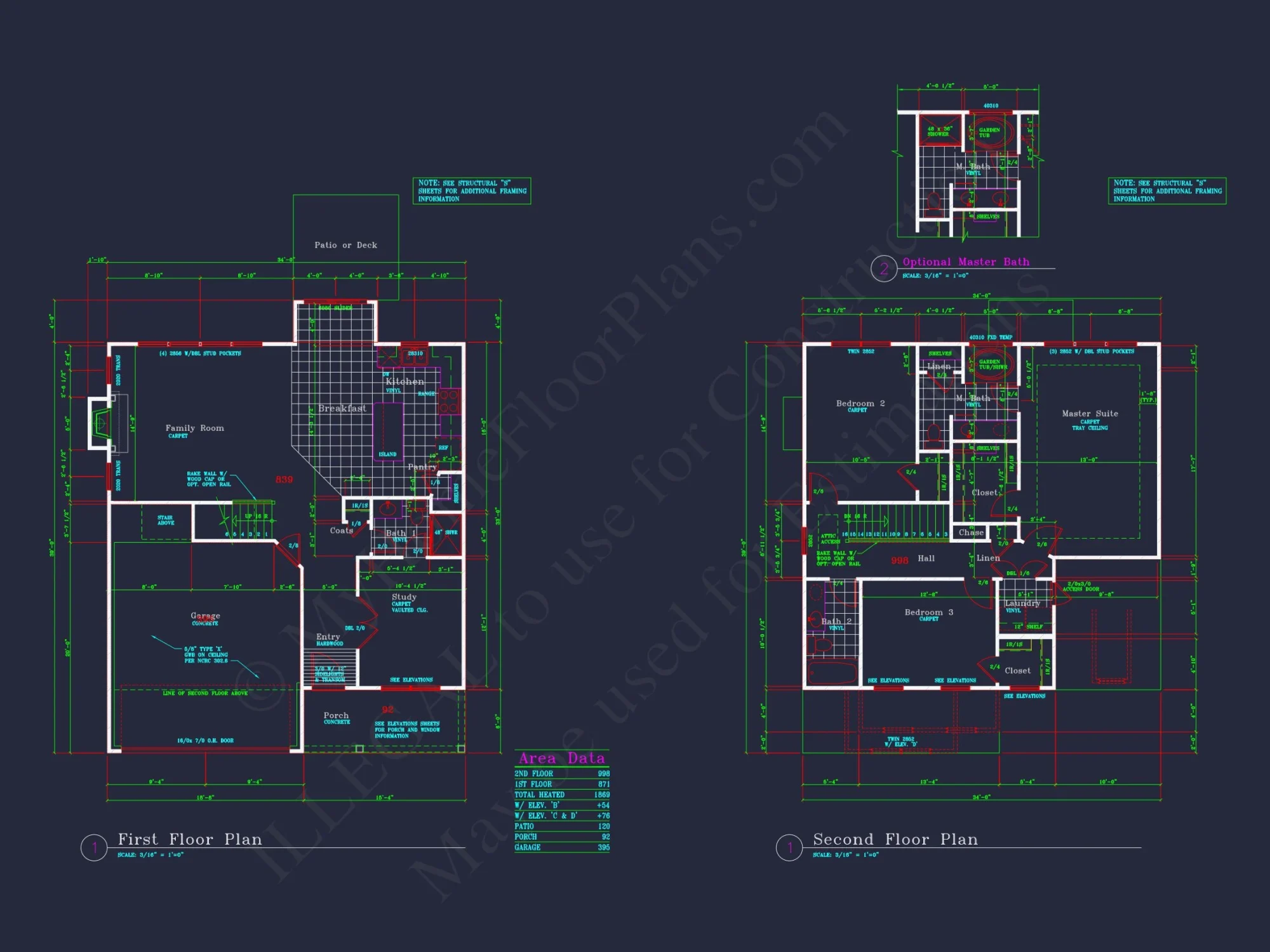Modern Suburban house Floor Plan with CAD Architectural Designs