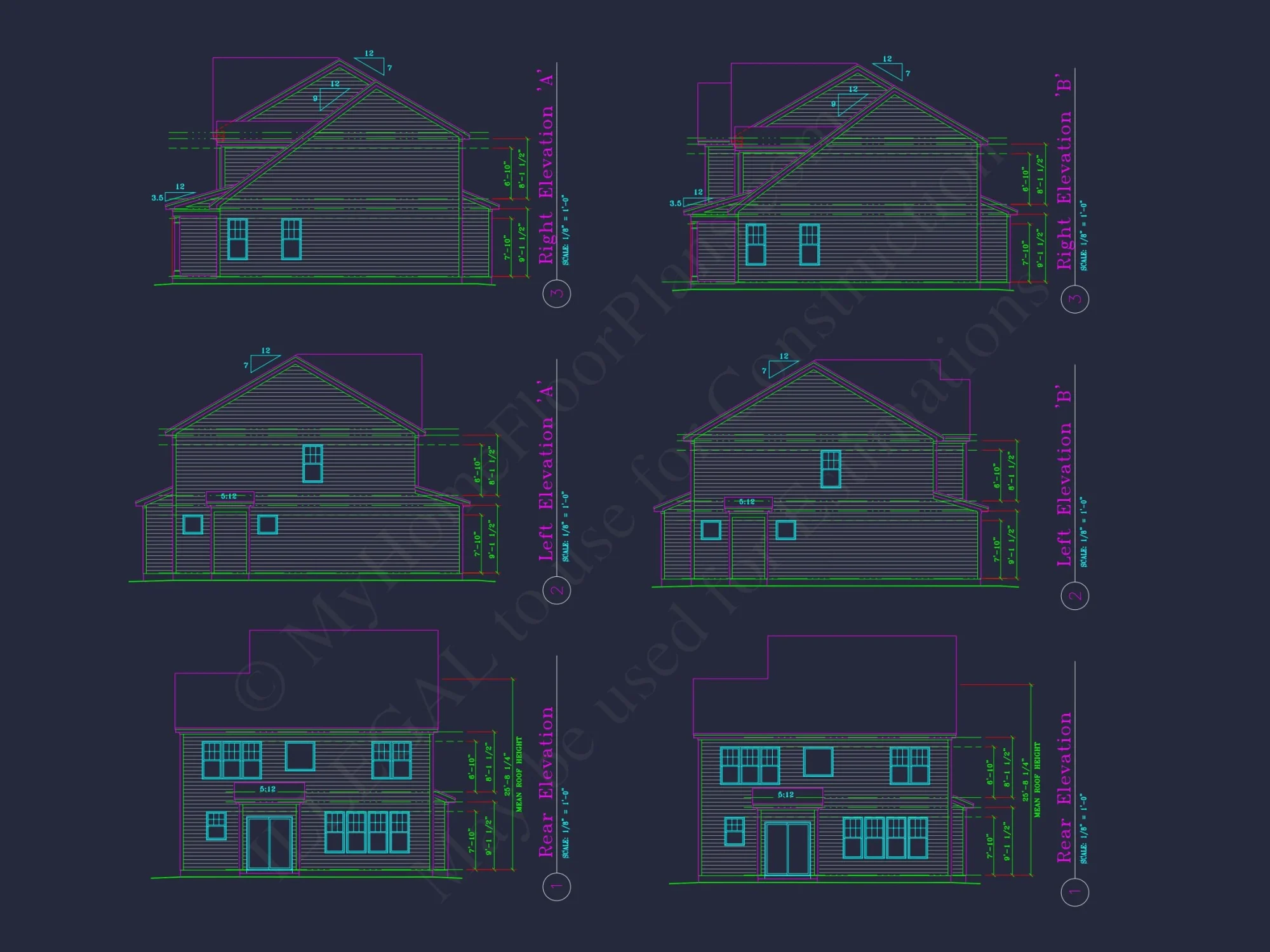 Modern Suburban house Floor Plan with CAD Architectural Designs