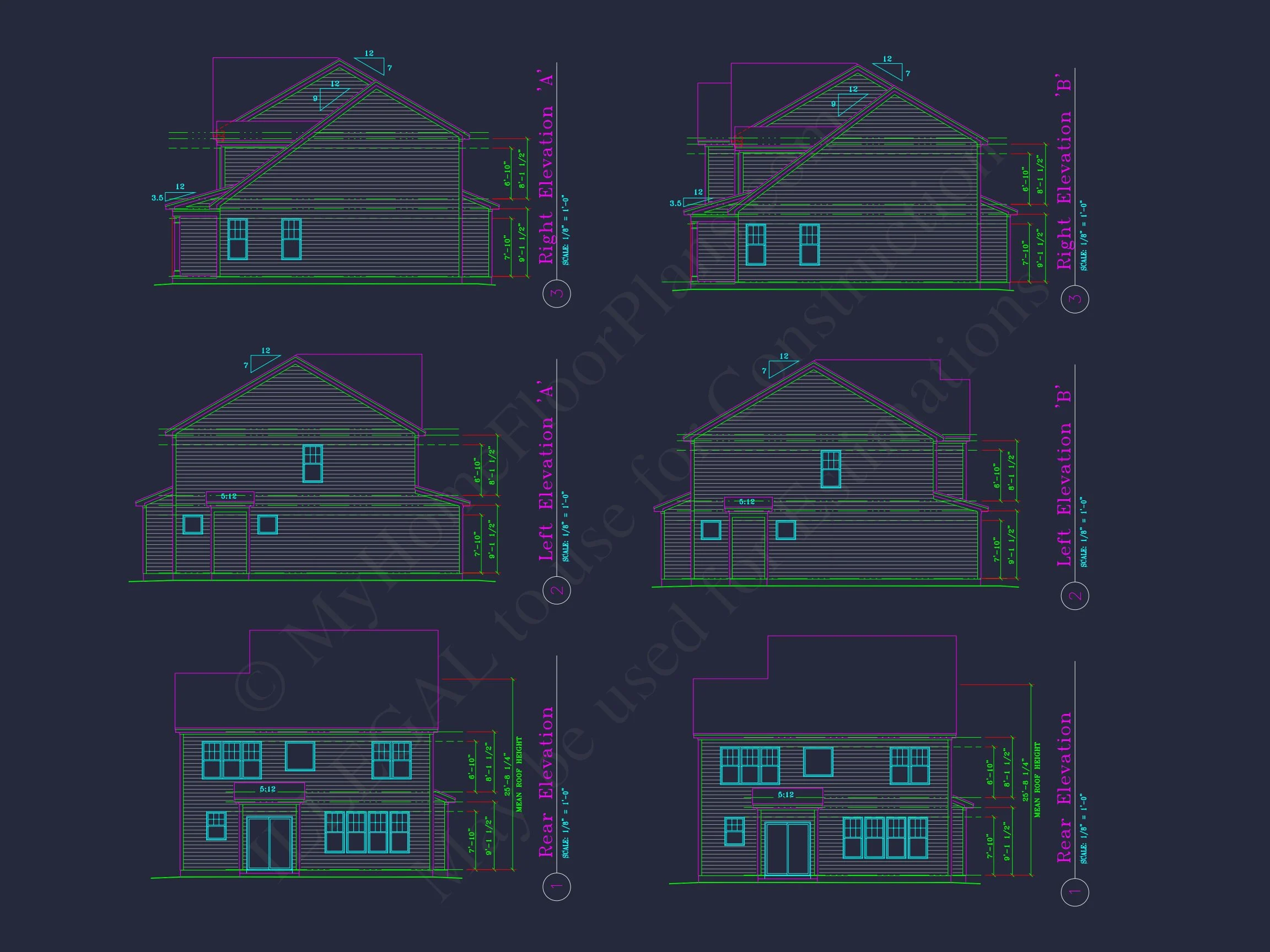 14-1673 HOUSE PLAN - Traditional Colonial Home Plan - 3-Bed, 2.5-Bath, 2,100 SF 5 Modern Suburban house Floor Plan with CAD Architectural Designs