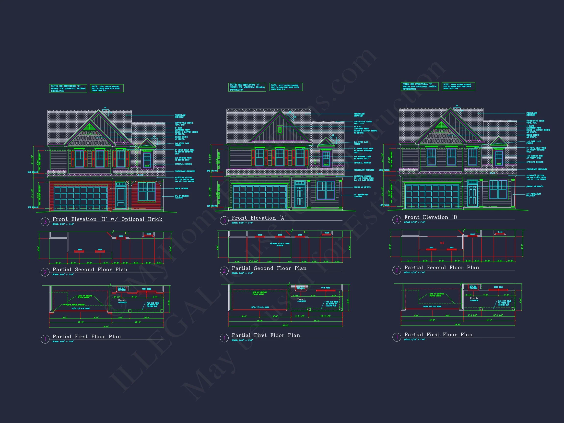 14-1673 HOUSE PLAN - Traditional Colonial Home Plan - 3-Bed, 2.5-Bath, 2,100 SF 4 Modern Suburban house Floor Plan with CAD Architectural Designs