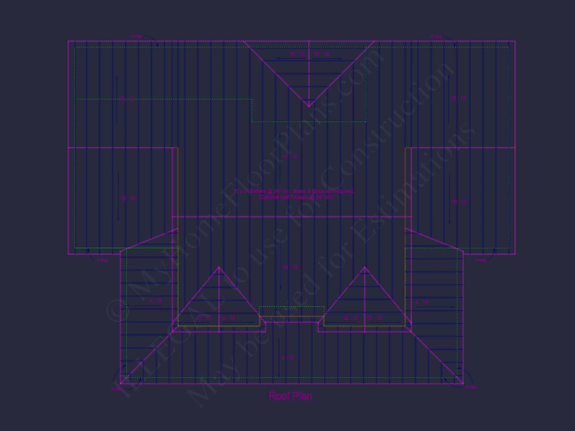 14-1541 HOUSE PLAN - Modern Farmhouse Home Plan - 4-Bed, 3-Bath, 2,850 SF 11 Stylish house Plan with Bedroom Floors, CAD Blueprints, Designs