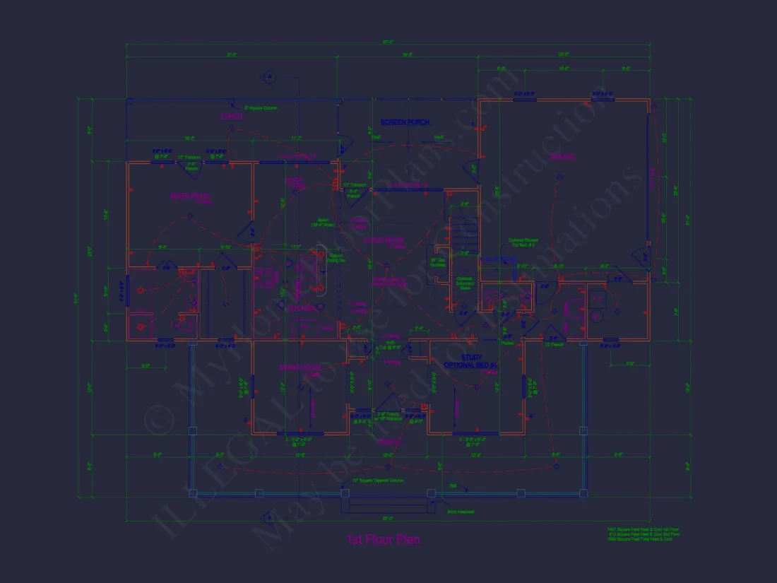 Stylish house Plan with Bedroom Floors, CAD Blueprints, Designs