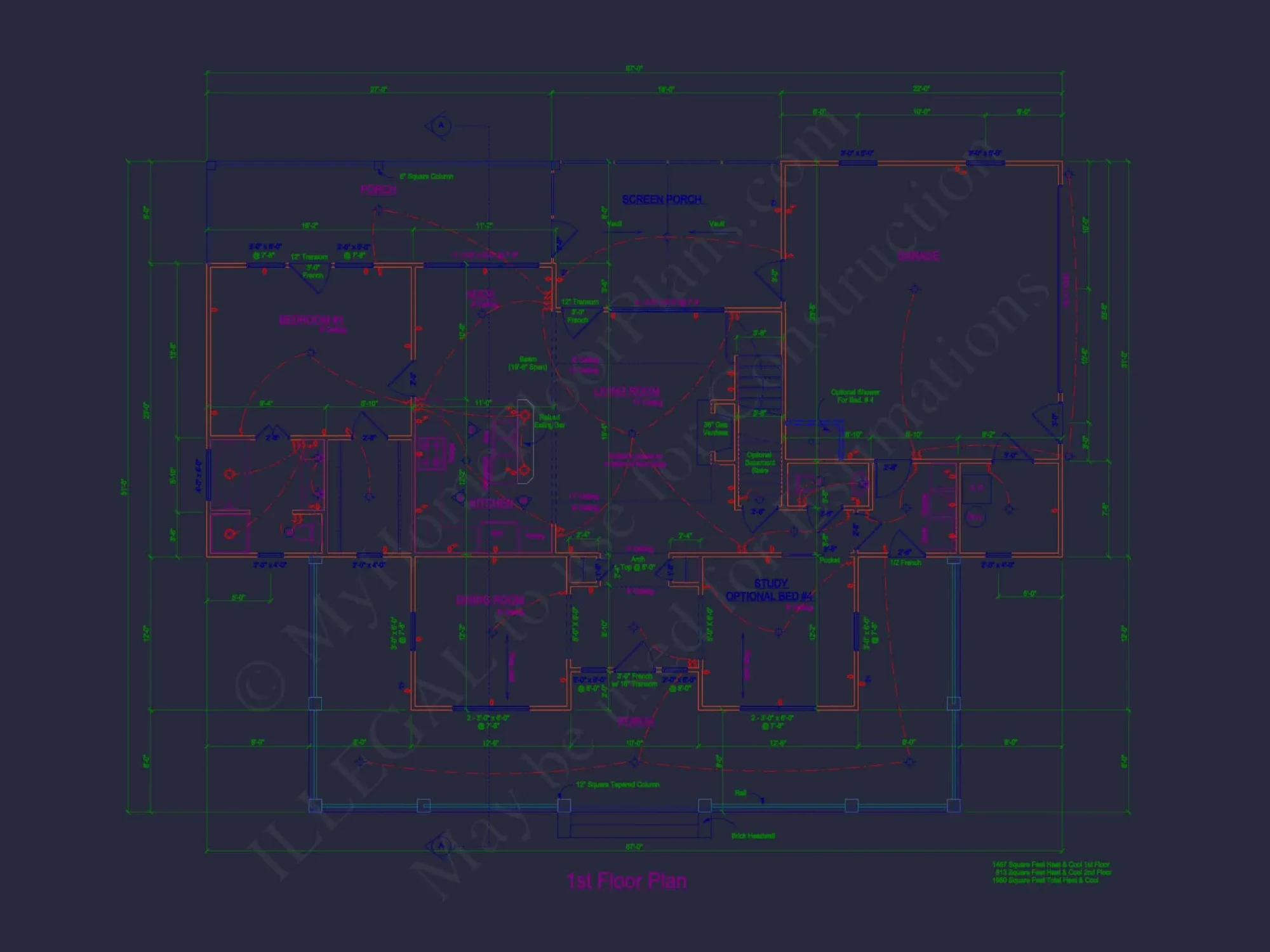 Stylish house Plan with Bedroom Floors, CAD Blueprints, Designs