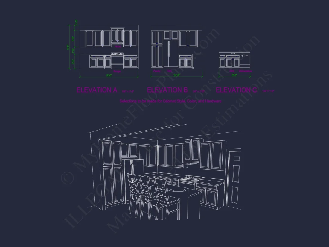 Stylish house Plan with Bedroom Floors, CAD Blueprints, Designs