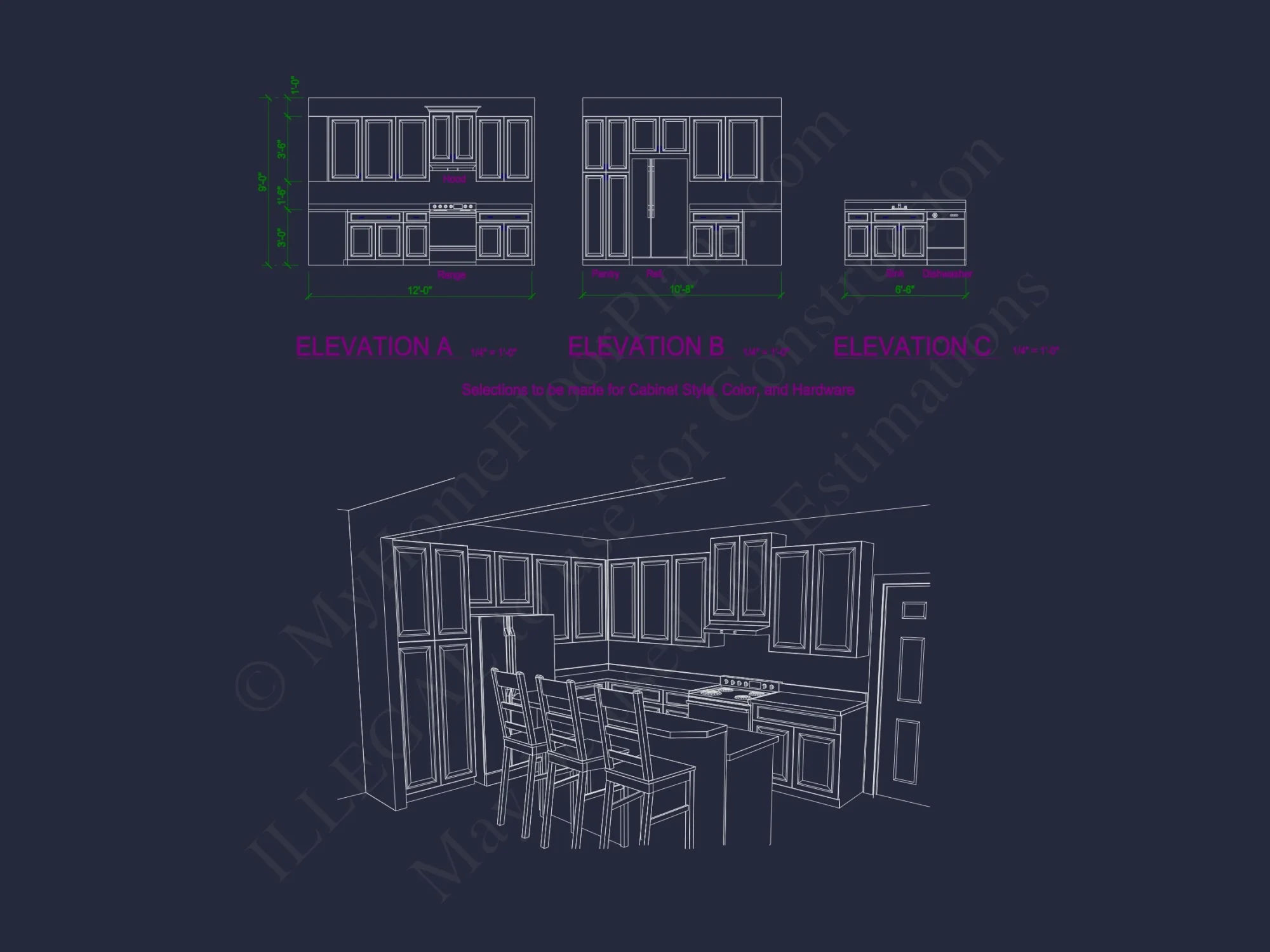 Stylish house Plan with Bedroom Floors, CAD Blueprints, Designs