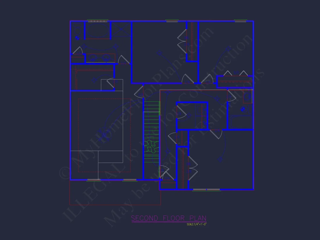 Modern house Blueprint – 2-Story CAD Floor Plan Designs