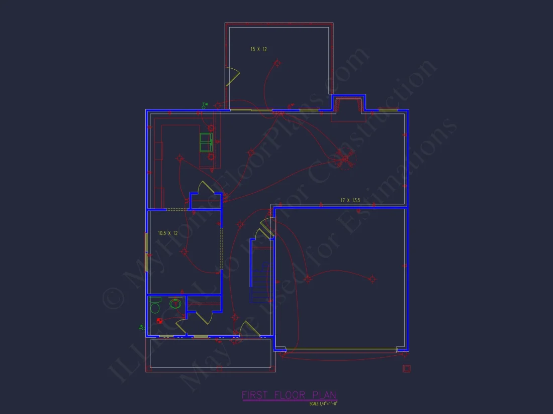 Modern house Blueprint – 2-Story CAD Floor Plan Designs
