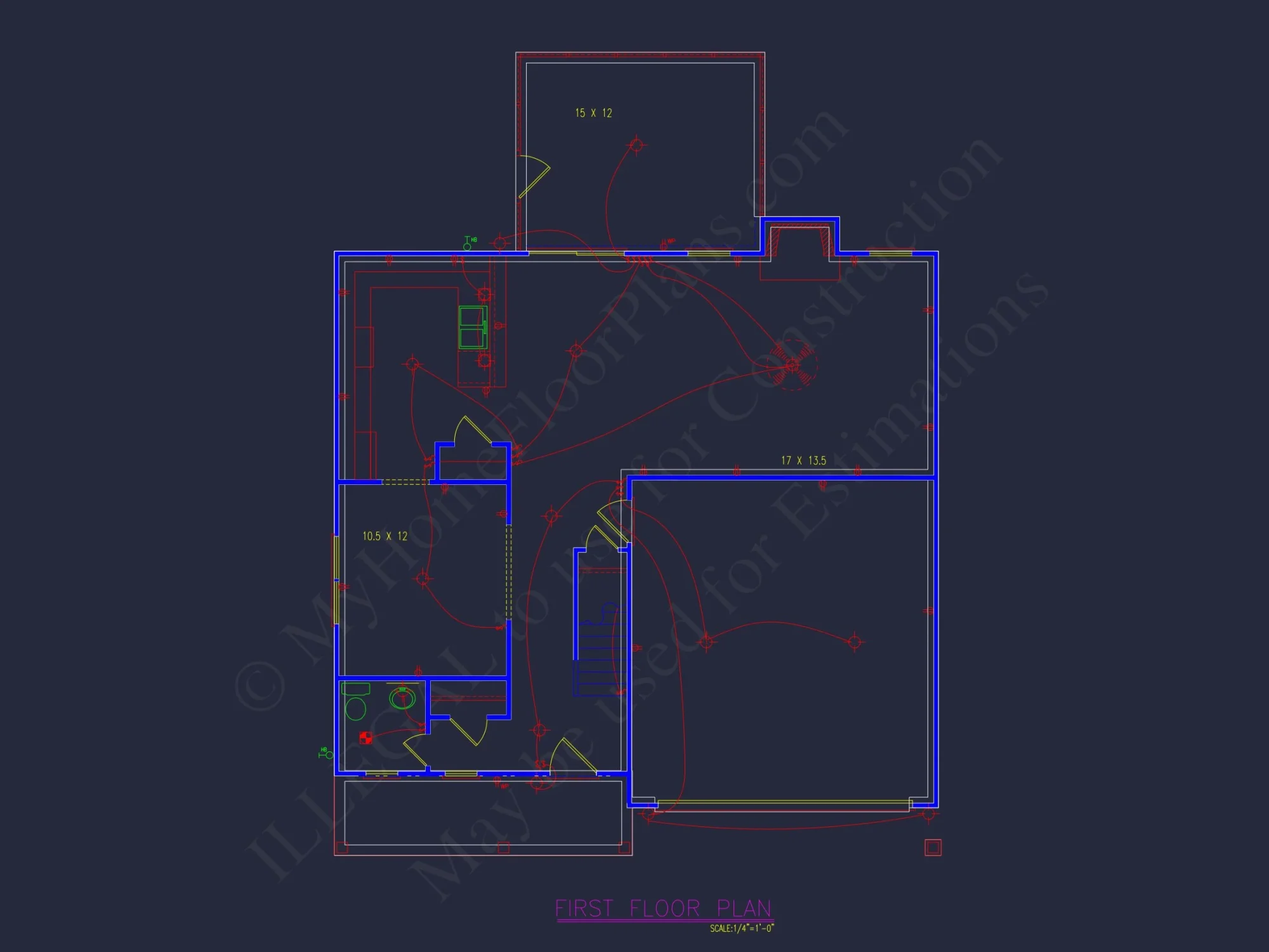 Modern house Blueprint – 2-Story CAD Floor Plan Designs