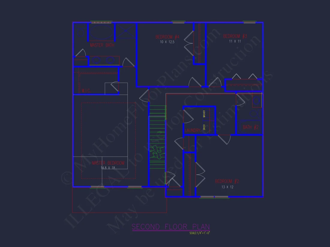 Modern house Blueprint – 2-Story CAD Floor Plan Designs