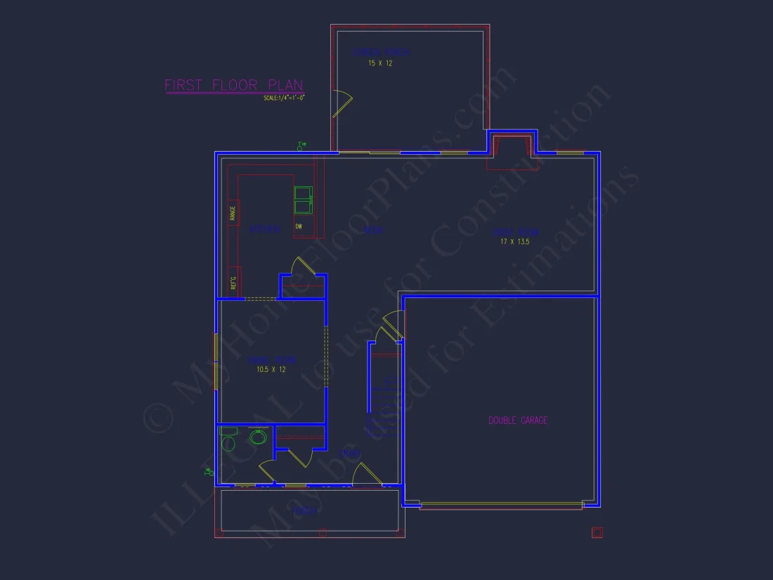 Modern house Blueprint – 2-Story CAD Floor Plan Designs