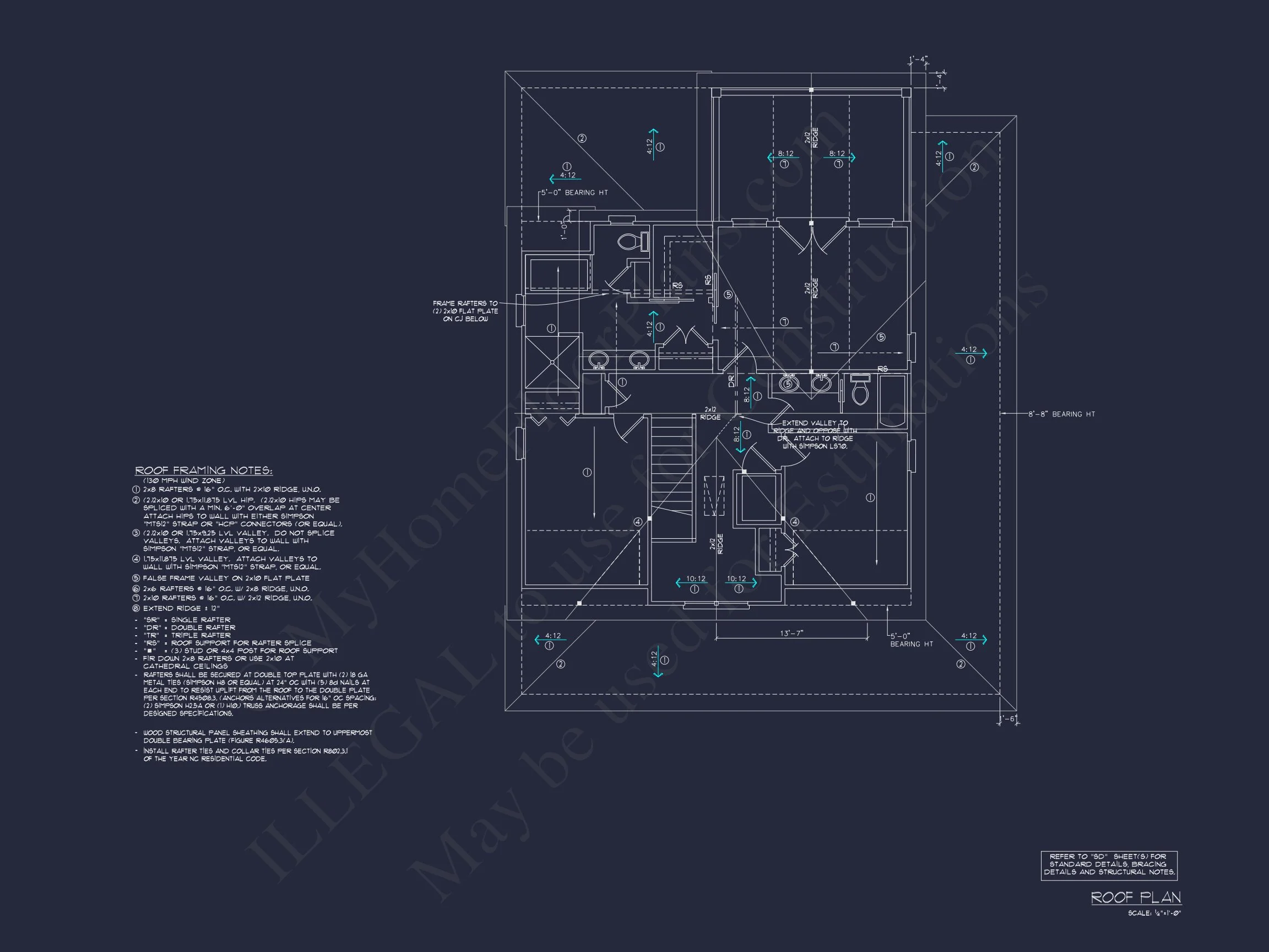 14-1462 HOUSE PLAN - Beach House Blueprint: 2.5-Story House with Split Garage 15 Beach House Blueprint: 2.5-Story house with Split Garage