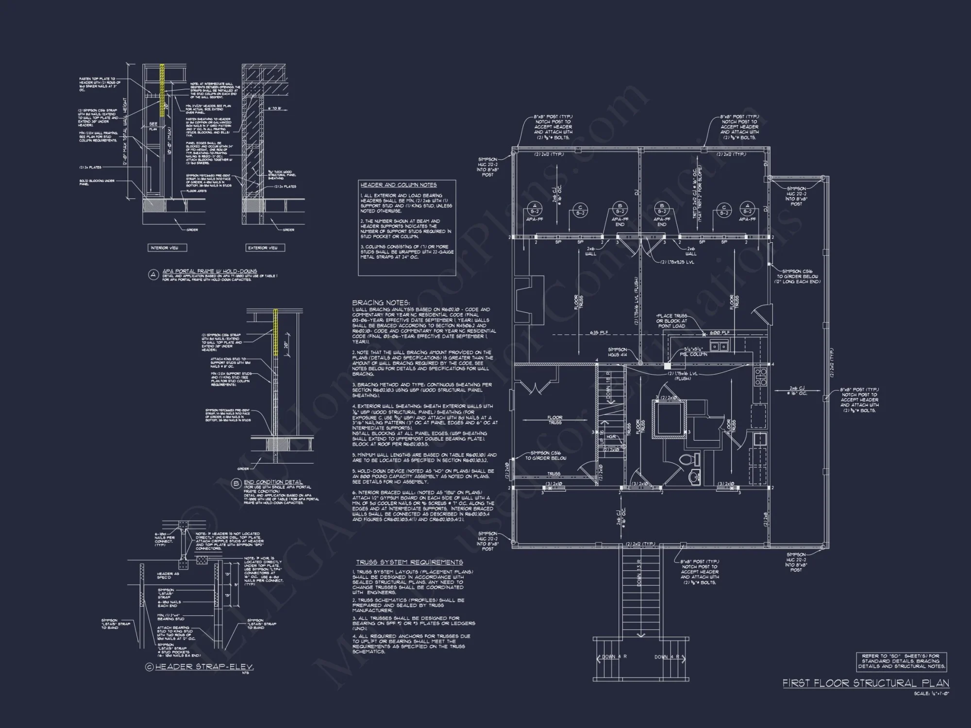 Beach House Blueprint: 2.5-Story house with Split Garage