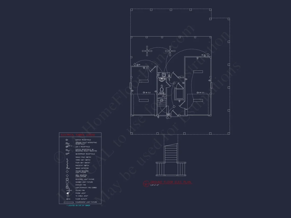 Beach House Blueprint: 2.5-Story house with Split Garage