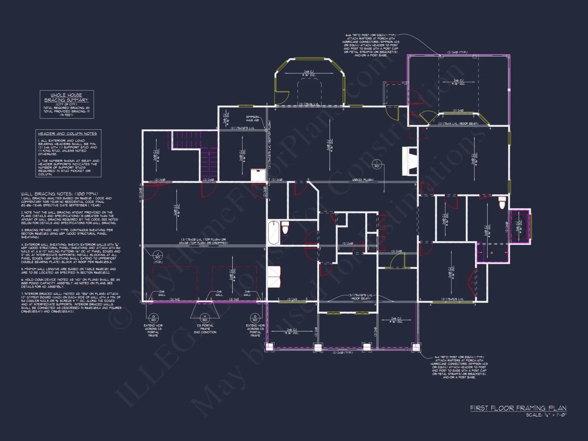 Architectural house Plan: 1-Story Craftsman Design with CAD