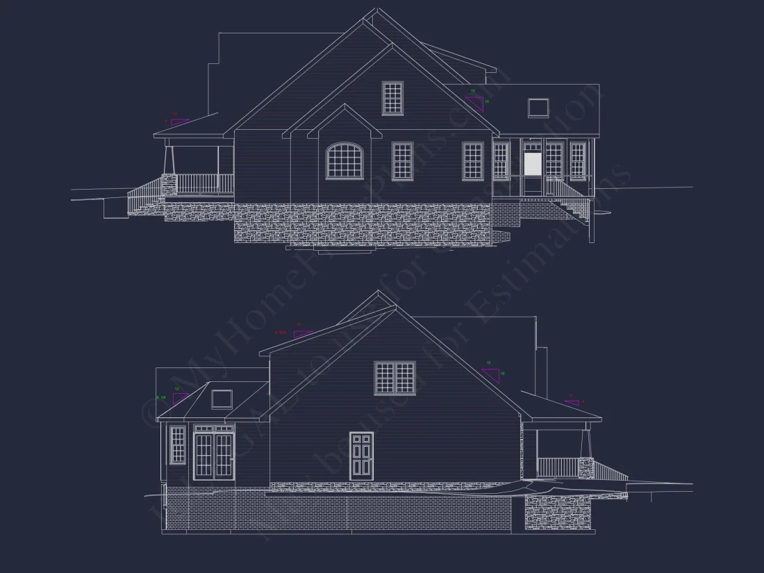 Architectural house Plan: 1-Story Craftsman Design with CAD