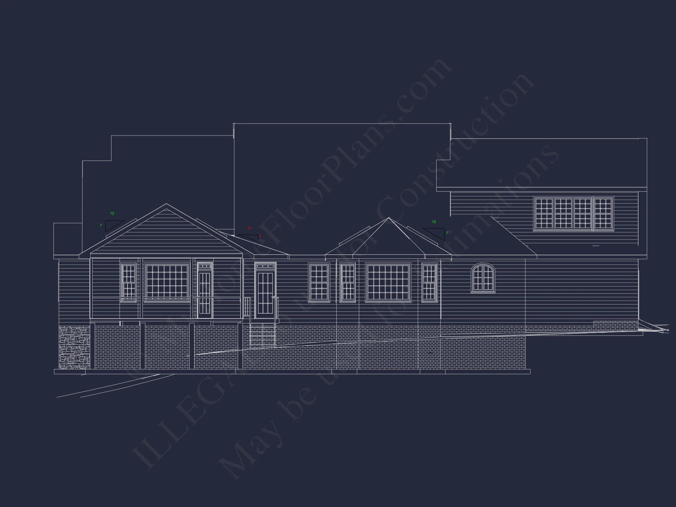 Architectural house Plan: 1-Story Craftsman Design with CAD