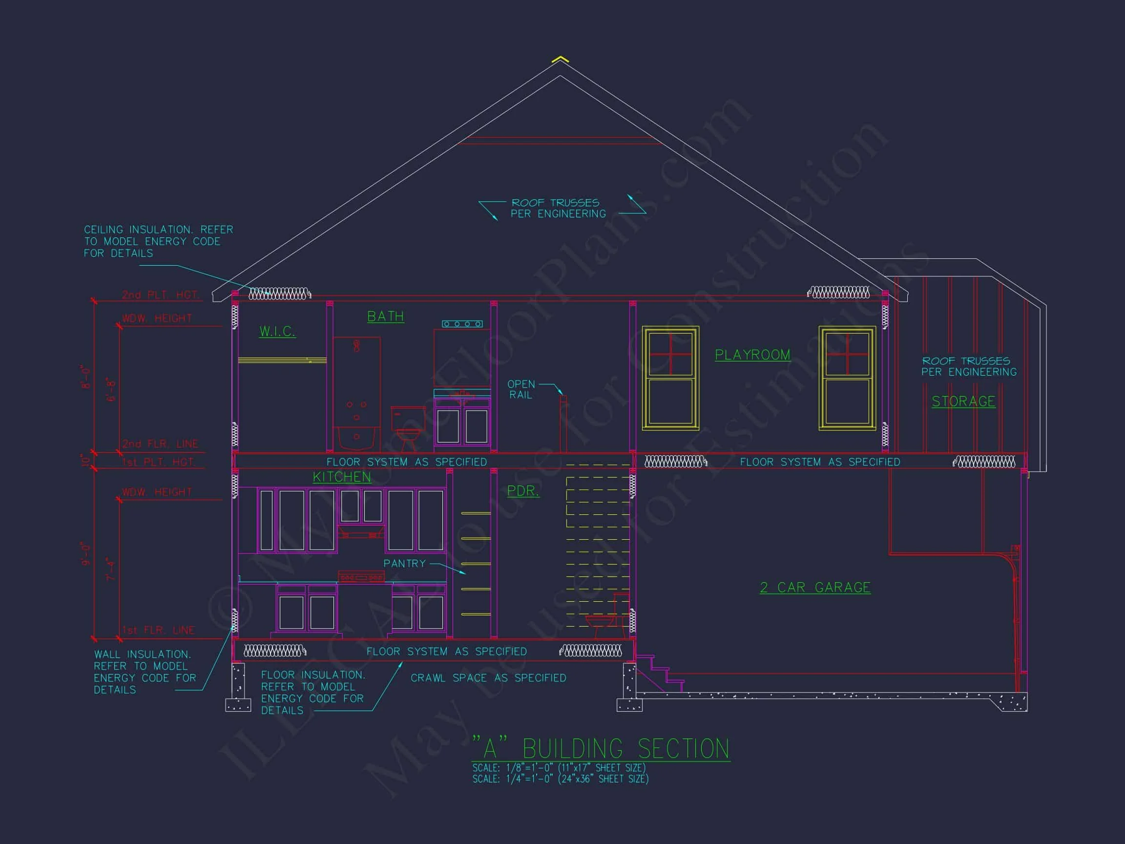 Modern Craftsman house Plan with 2.5 Floors and Open Floor Plan