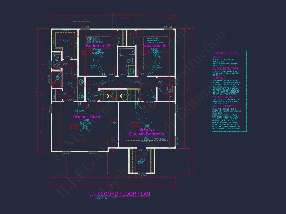 Modern Craftsman house Plan with 2.5 Floors and Open Floor Plan