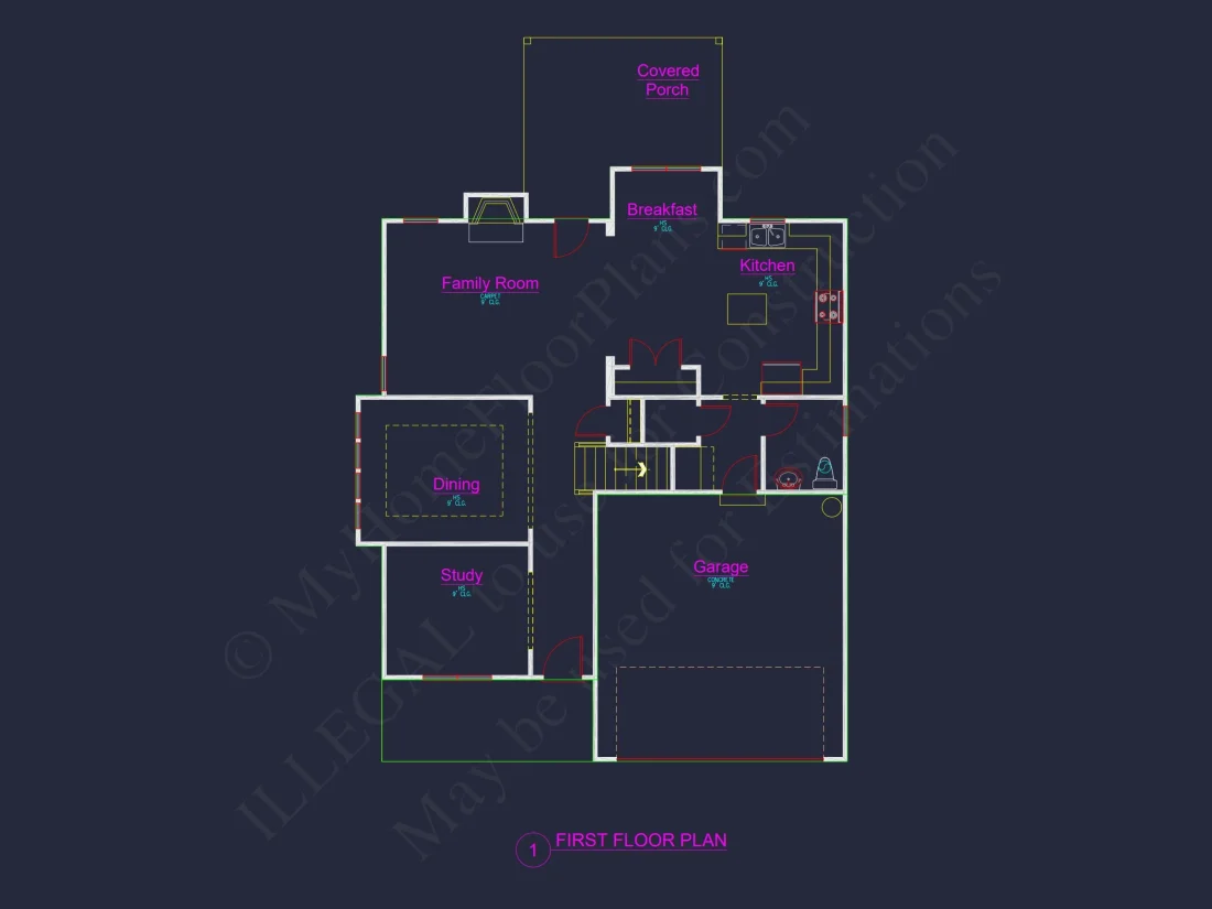 Modern Craftsman house Plan with 2.5 Floors and Open Floor Plan