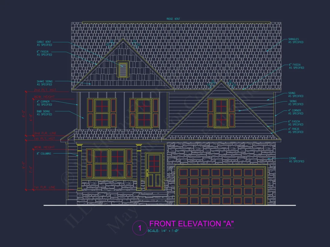 Modern Craftsman house Plan with 2.5 Floors and Open Floor Plan