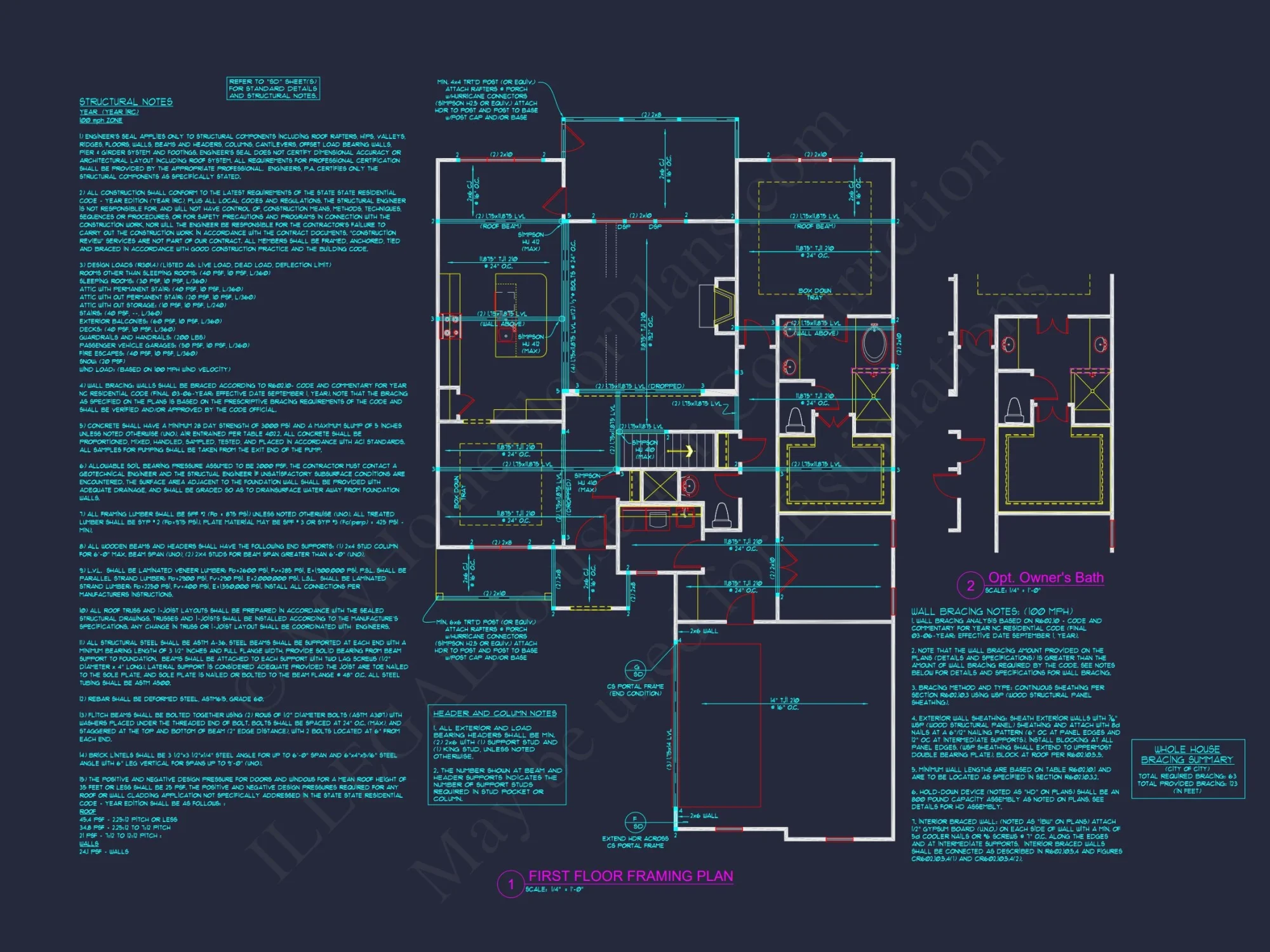 Modern Craftsman house Plan with CAD Designs and Floor Blueprint