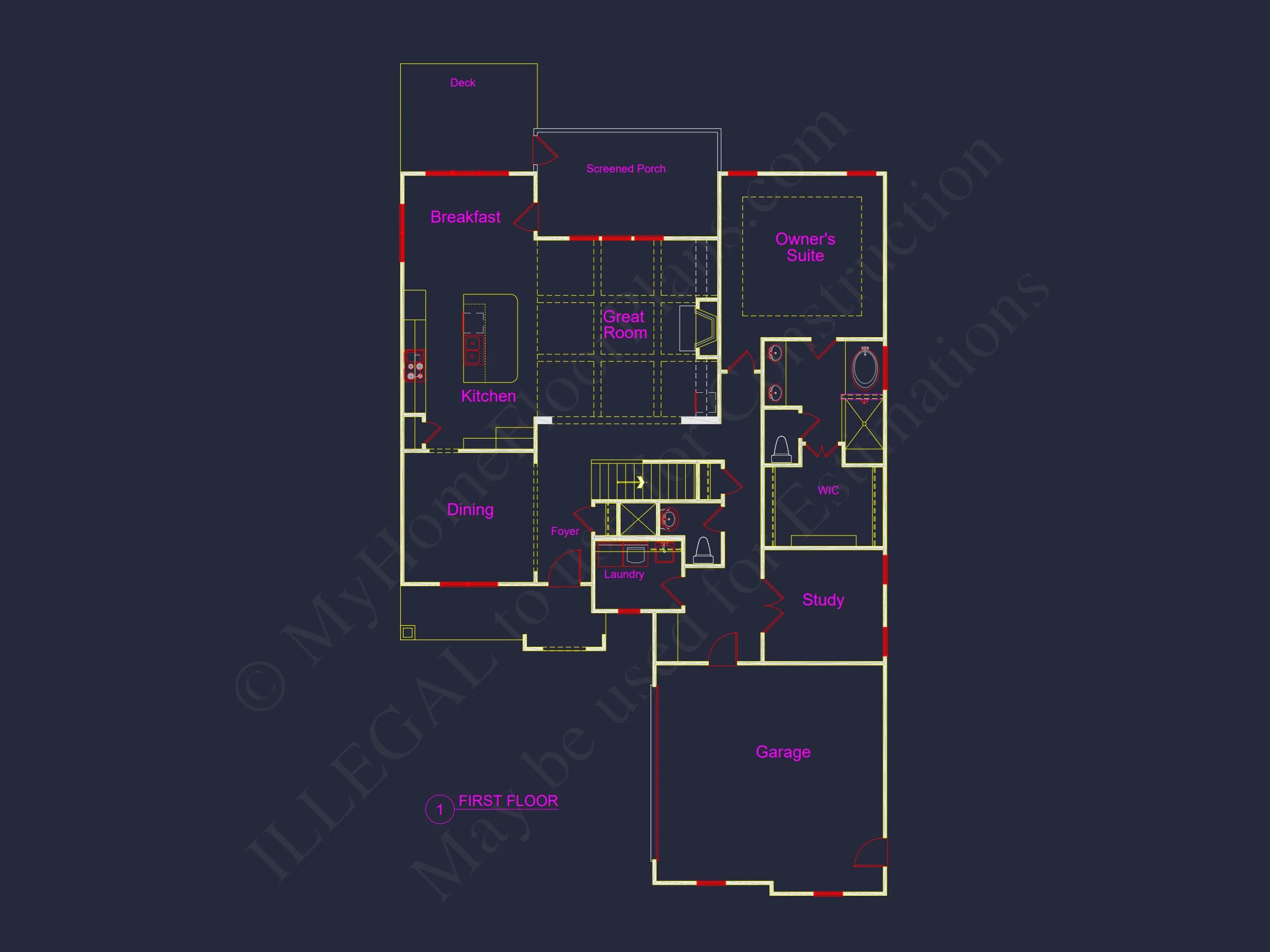 Modern Craftsman house Plan with CAD Designs and Floor Blueprint
