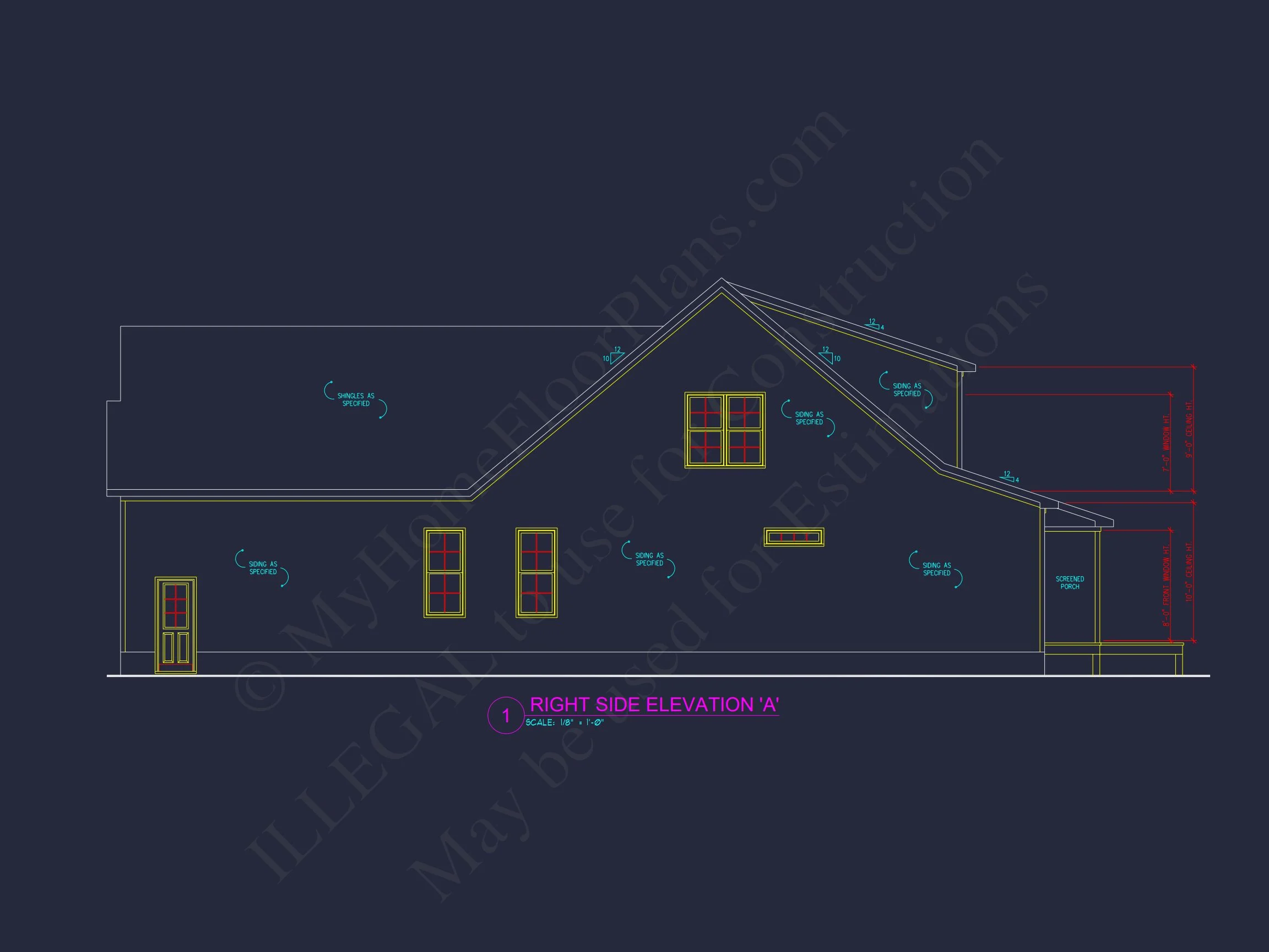 Modern Craftsman house Plan with CAD Designs and Floor Blueprint