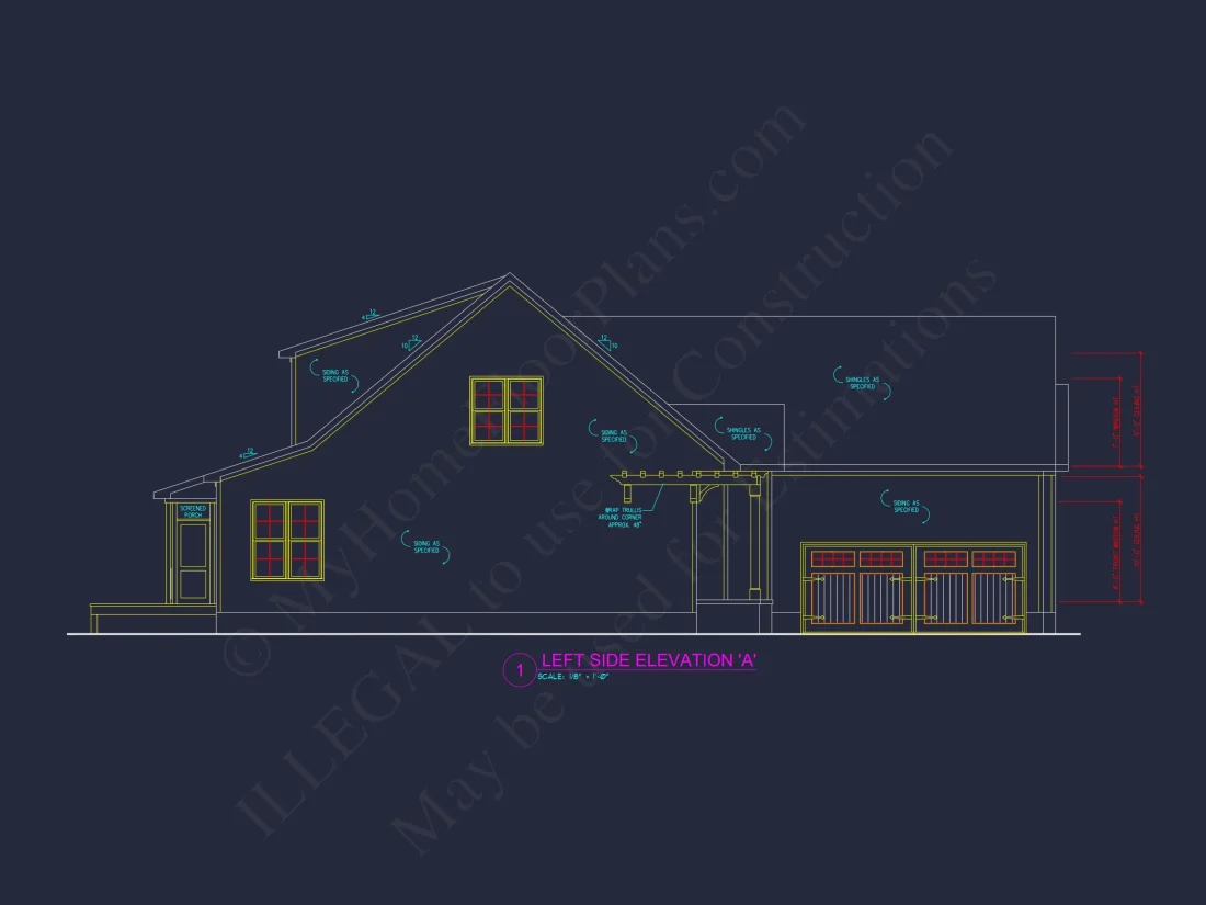 Modern Craftsman house Plan with CAD Designs and Floor Blueprint
