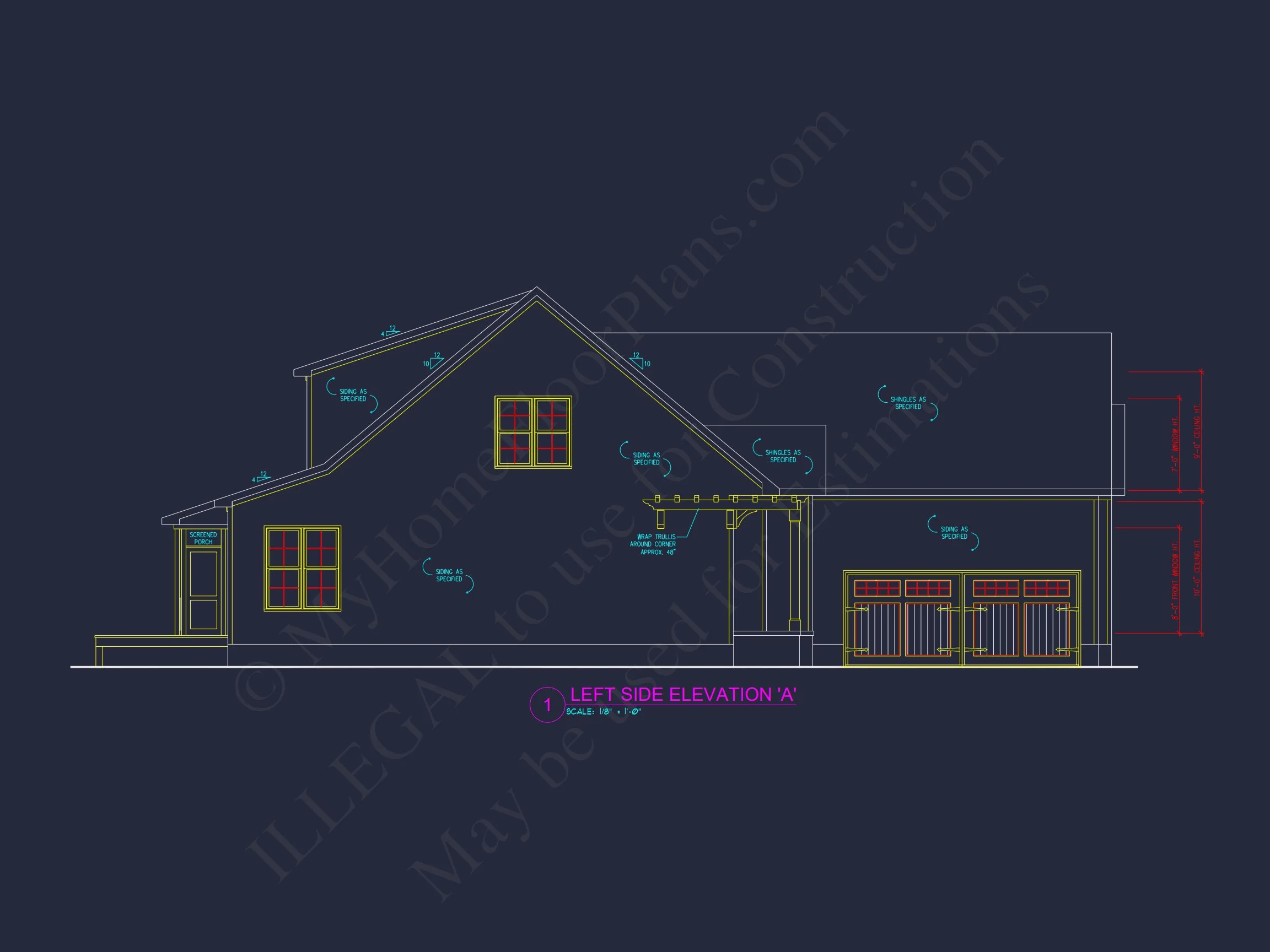 Modern Craftsman house Plan with CAD Designs and Floor Blueprint