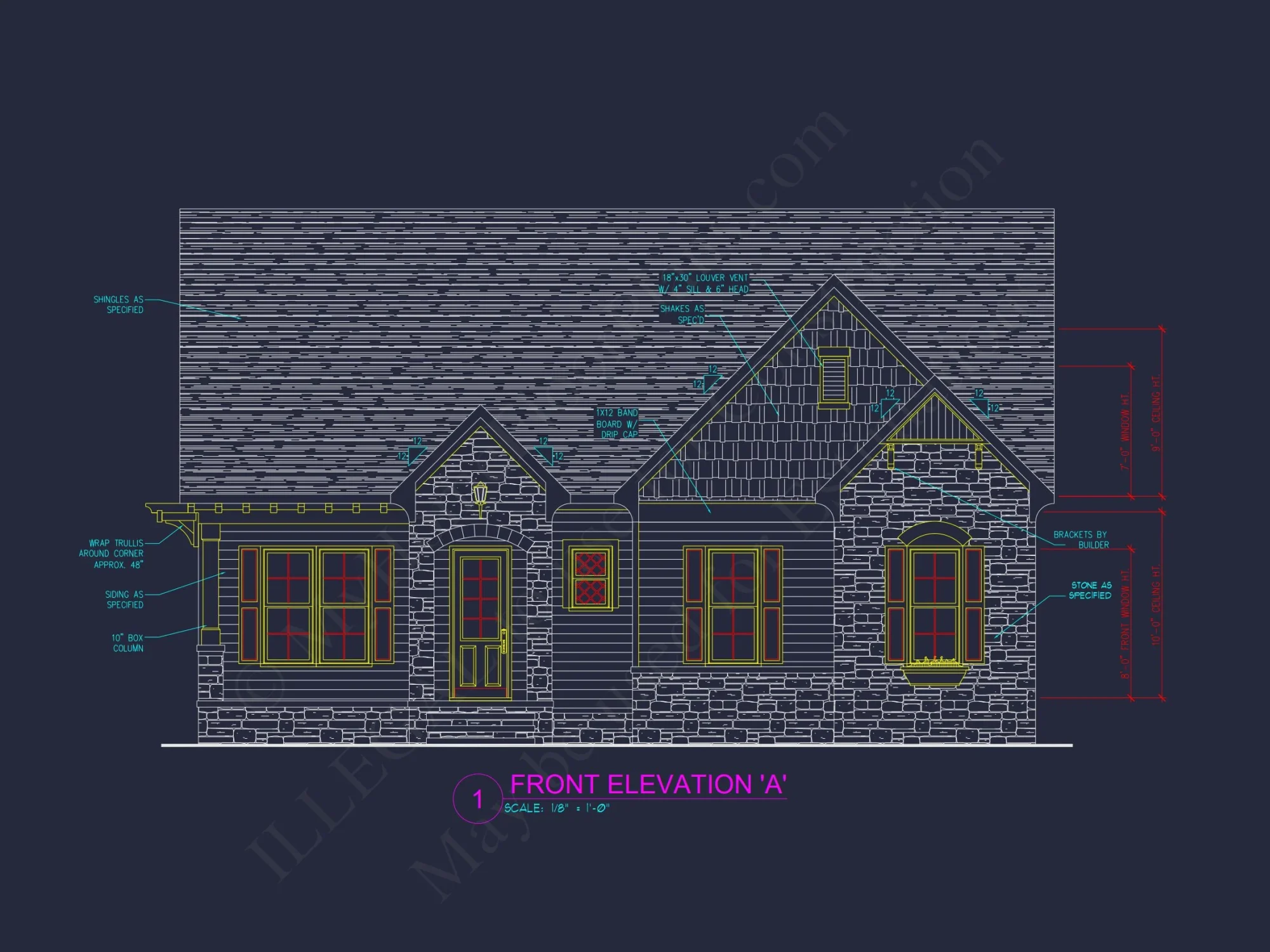 Modern Craftsman house Plan with CAD Designs and Floor Blueprint