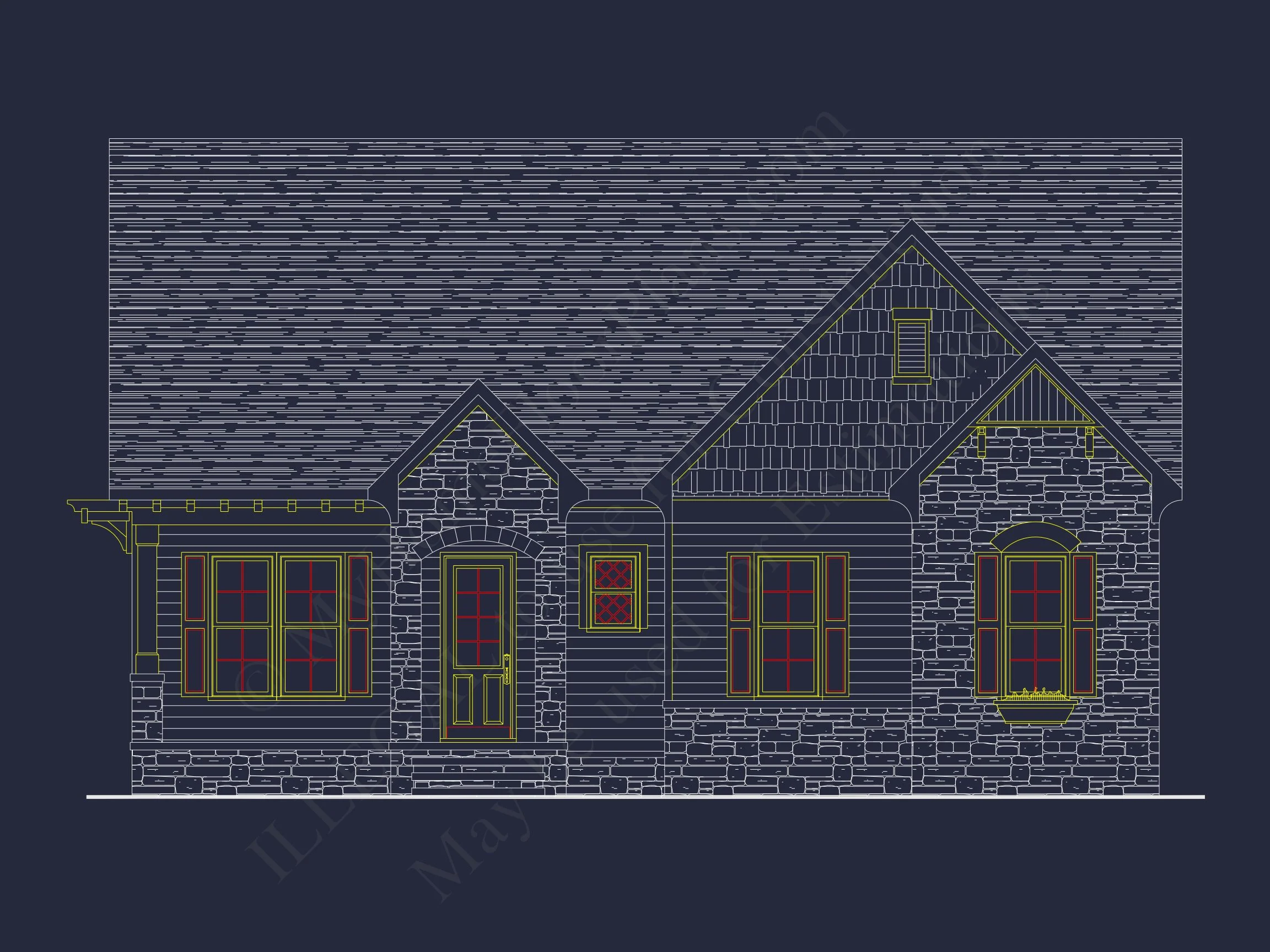 Modern Craftsman house Plan with CAD Designs and Floor Blueprint