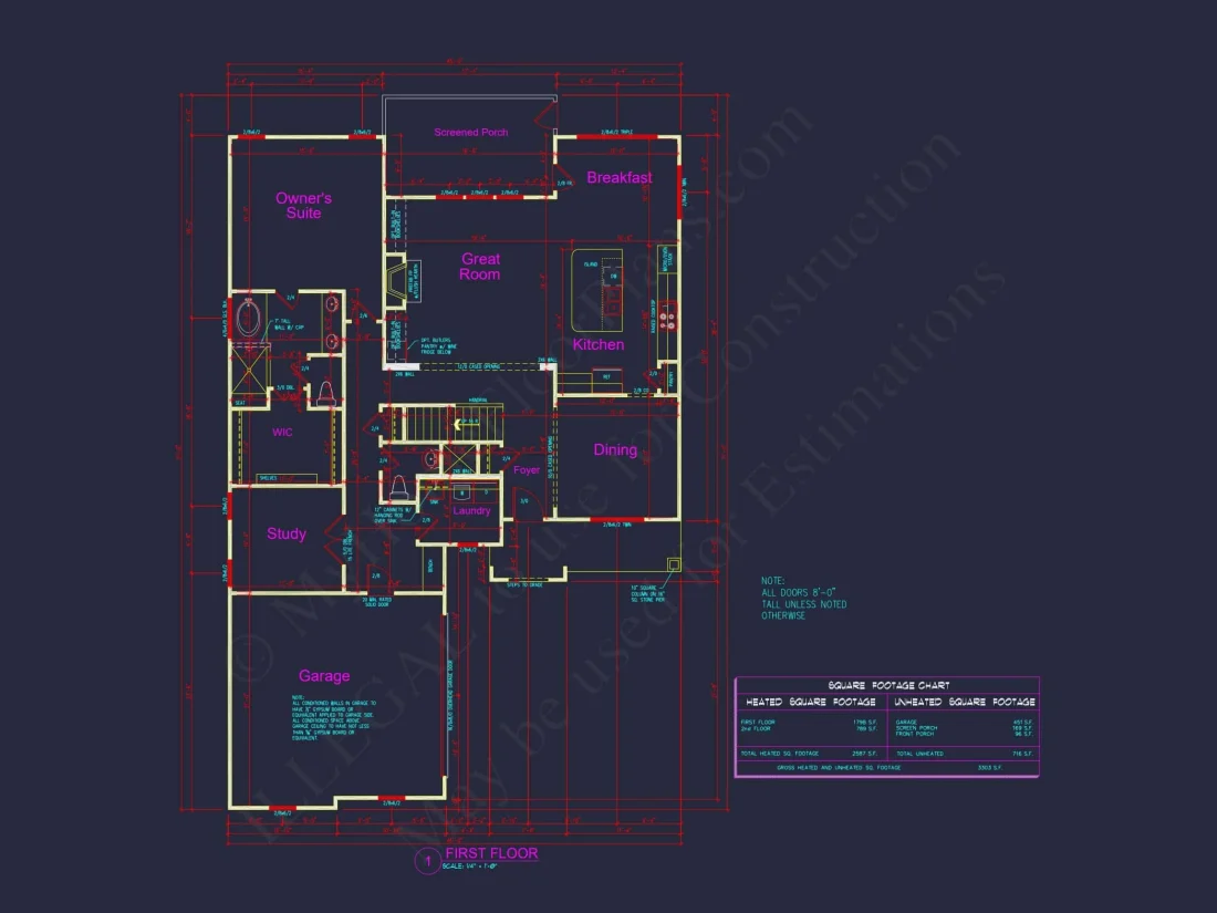 Modern Craftsman house Plan with CAD Designs and Floor Blueprint