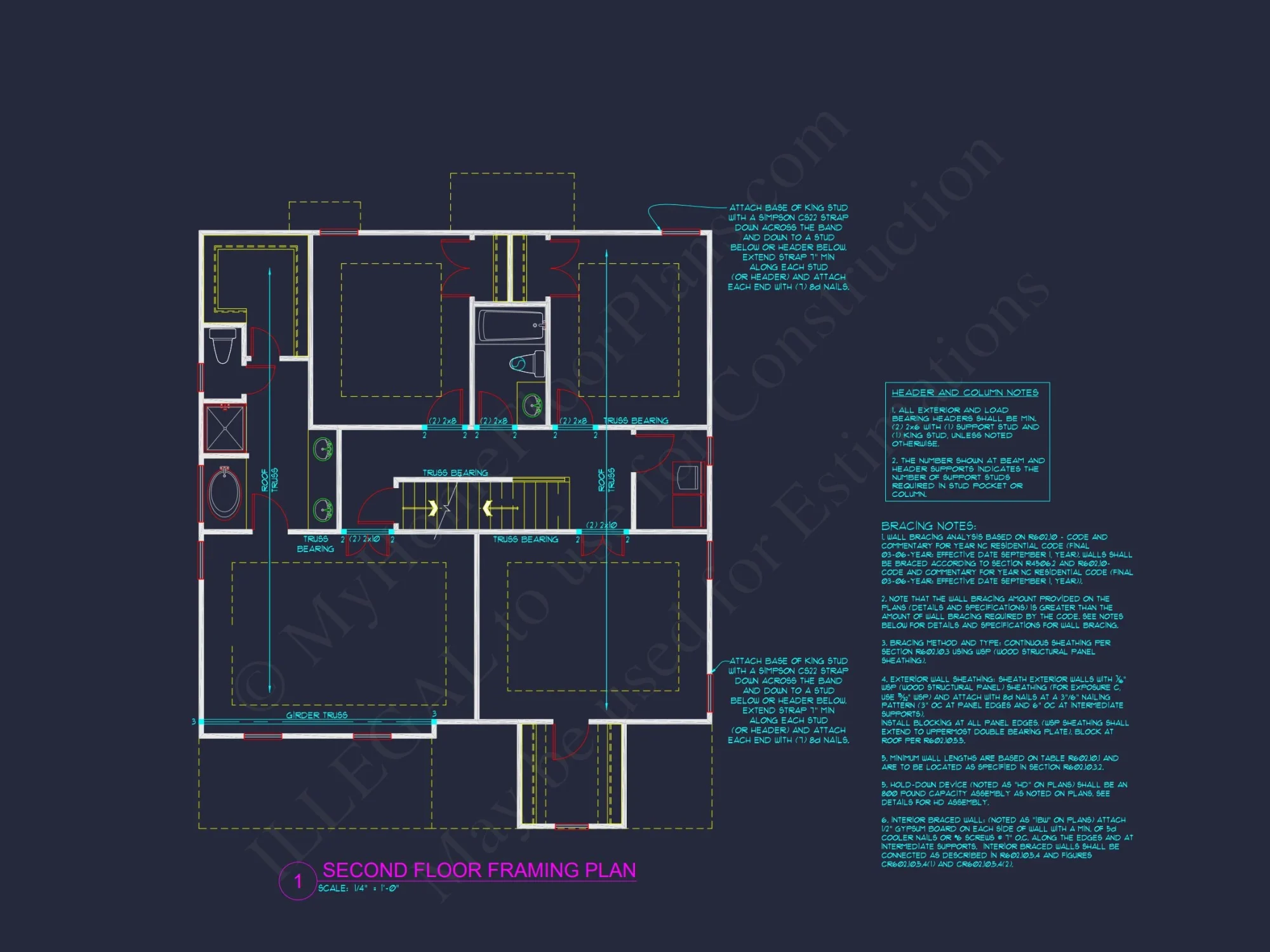 Modern Craftsman house Floor Plan Blueprint for 2.5 Story Designs