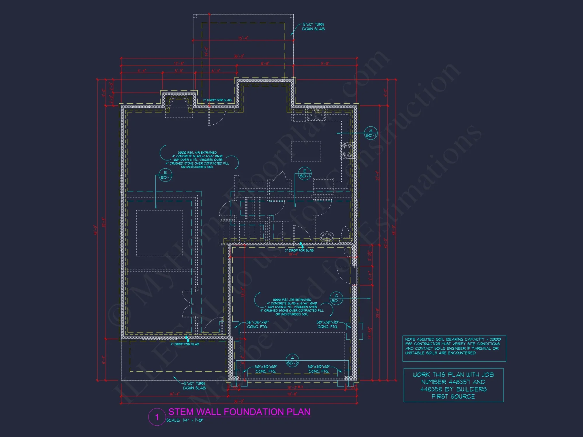 Modern Craftsman house Floor Plan Blueprint for 2.5 Story Designs