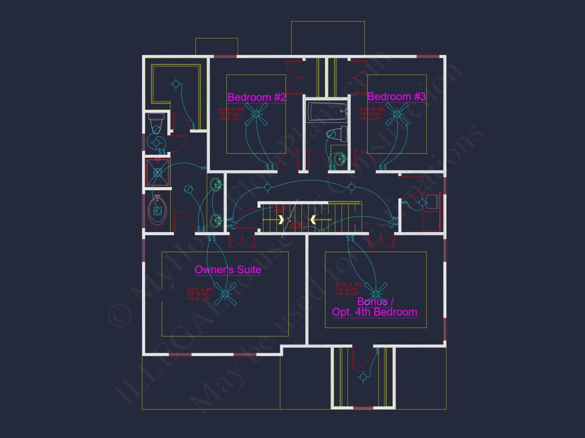 Modern Craftsman house Floor Plan Blueprint for 2.5 Story Designs